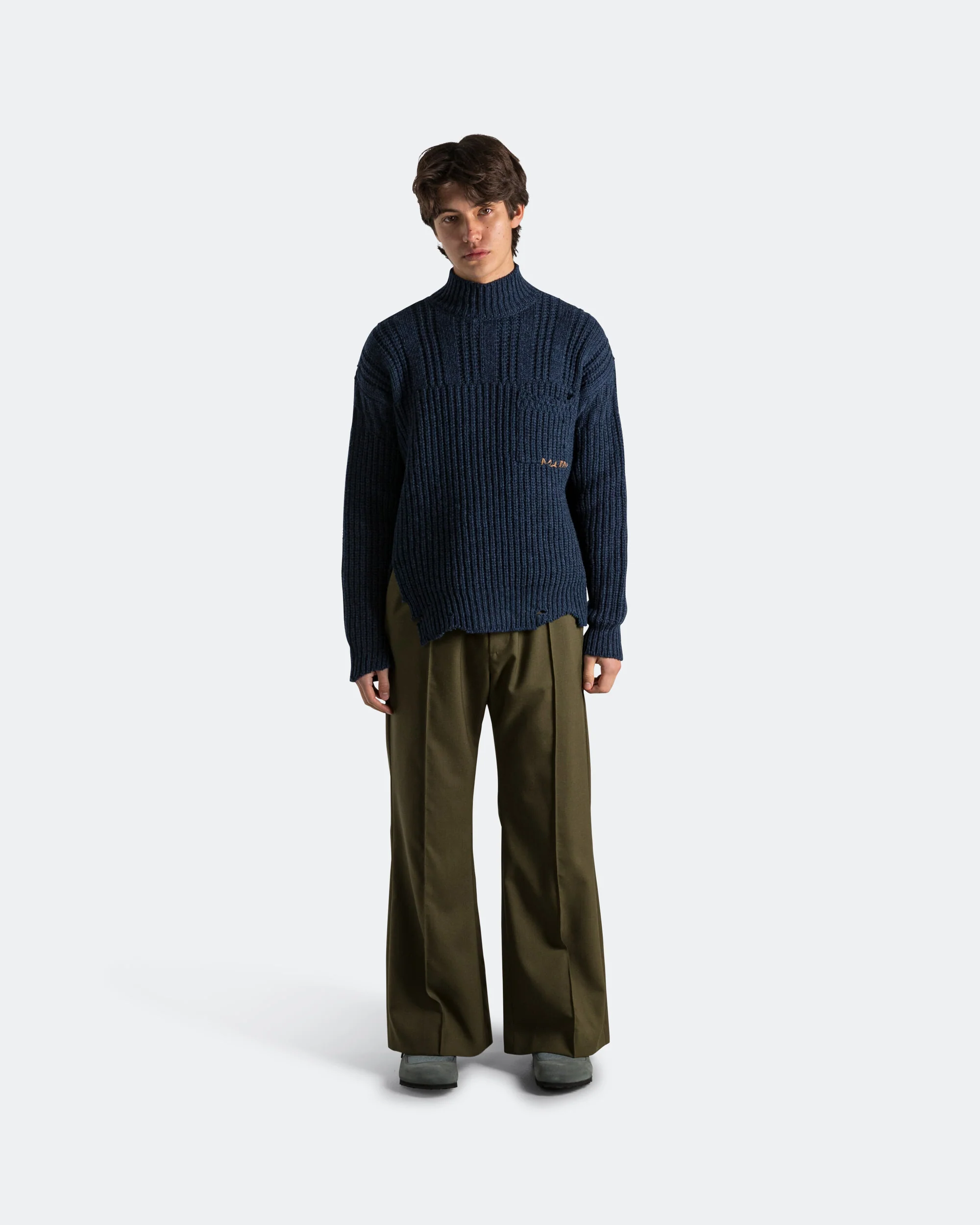 Broken Fisherman Wool Turtleneck - Cornflower - Image 5