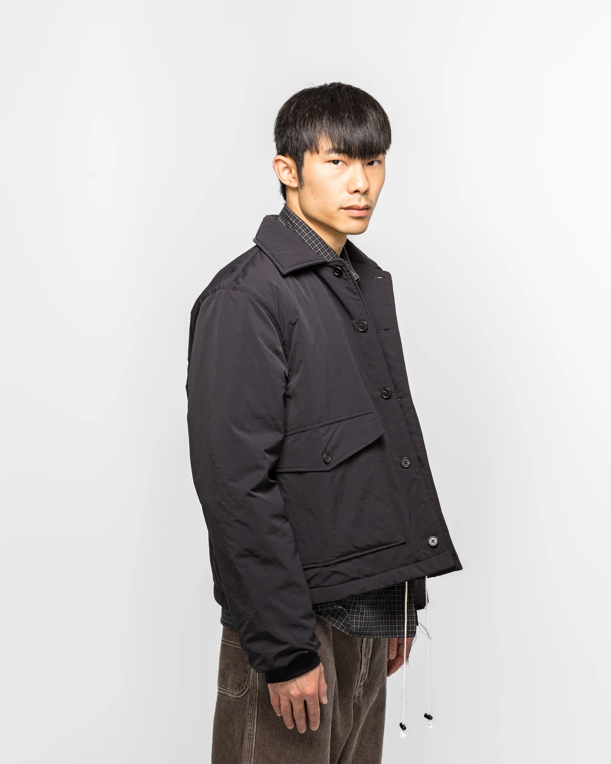 Puffed Simple Jacket - Black WR Nylon - Image 3