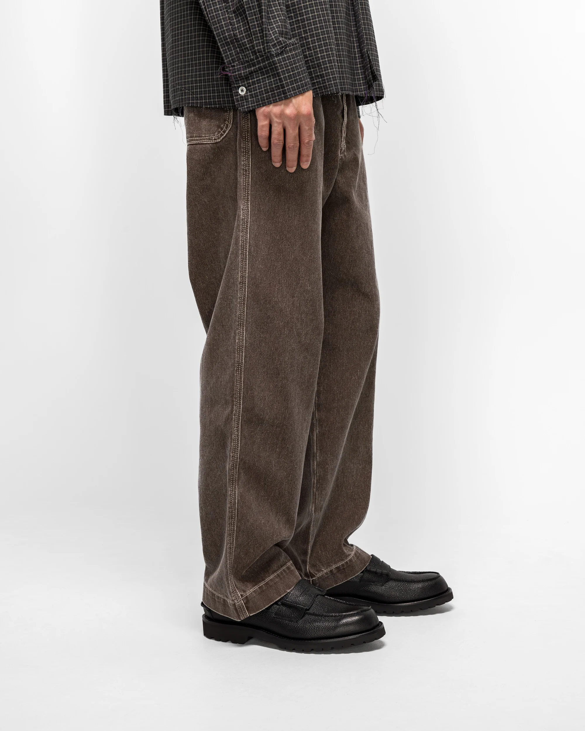 Straight Jeans - Brown Coated Denim - Image 3