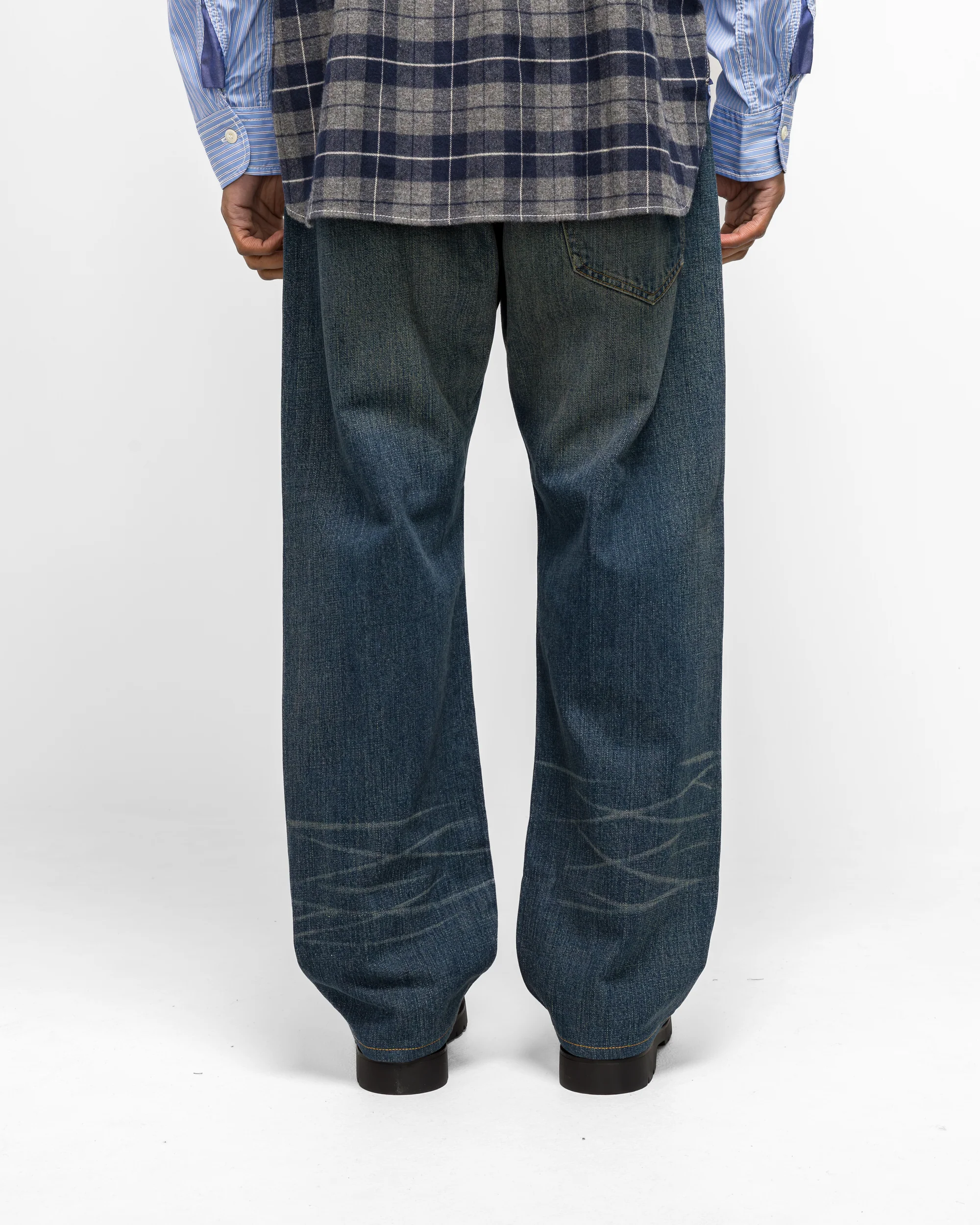 Cotton Denim Garment Treated Pants x Levis - Indigo/Brown - Image 4