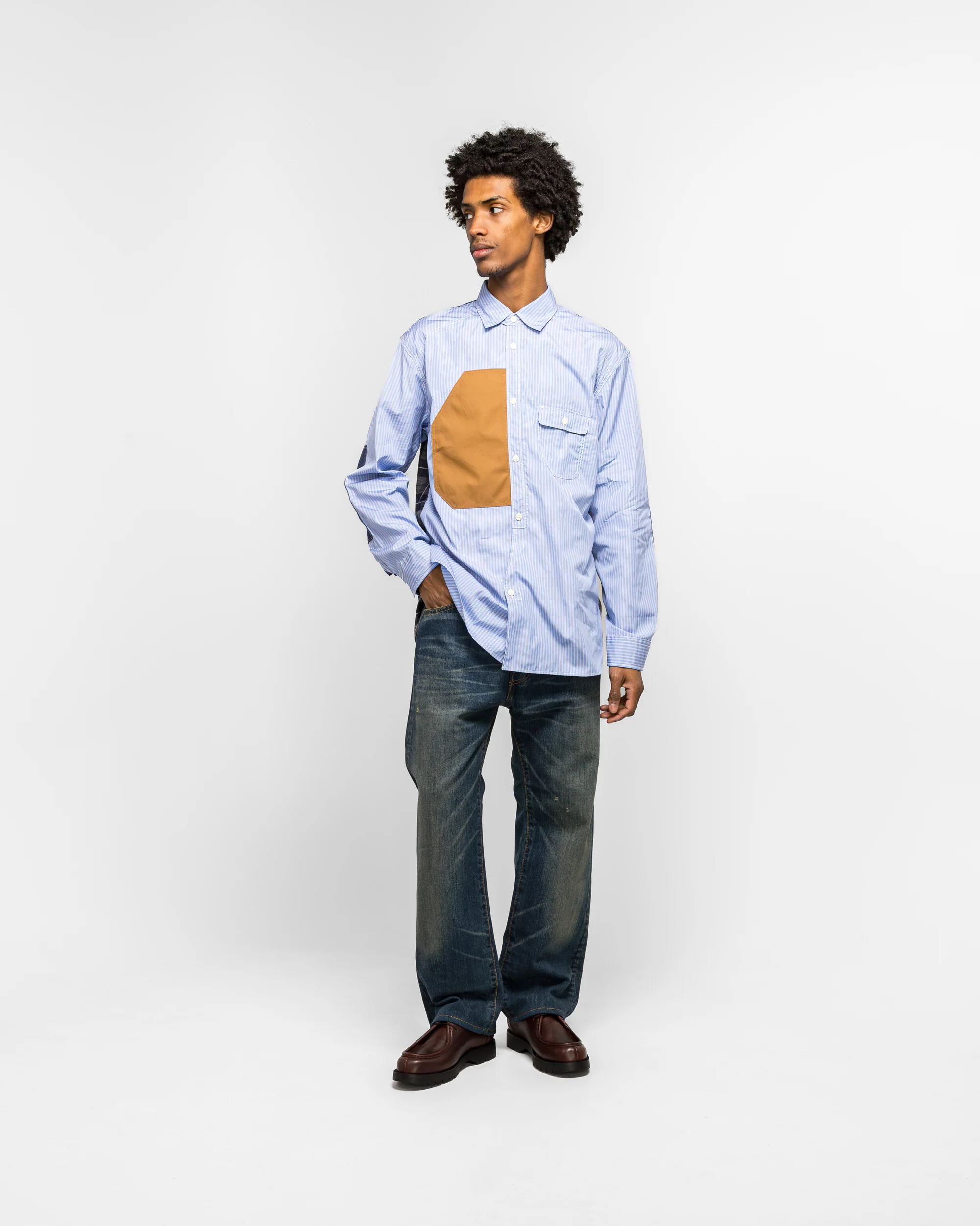 Cotton Denim Garment Treated Pants x Levis - Indigo/Brown - Image 6