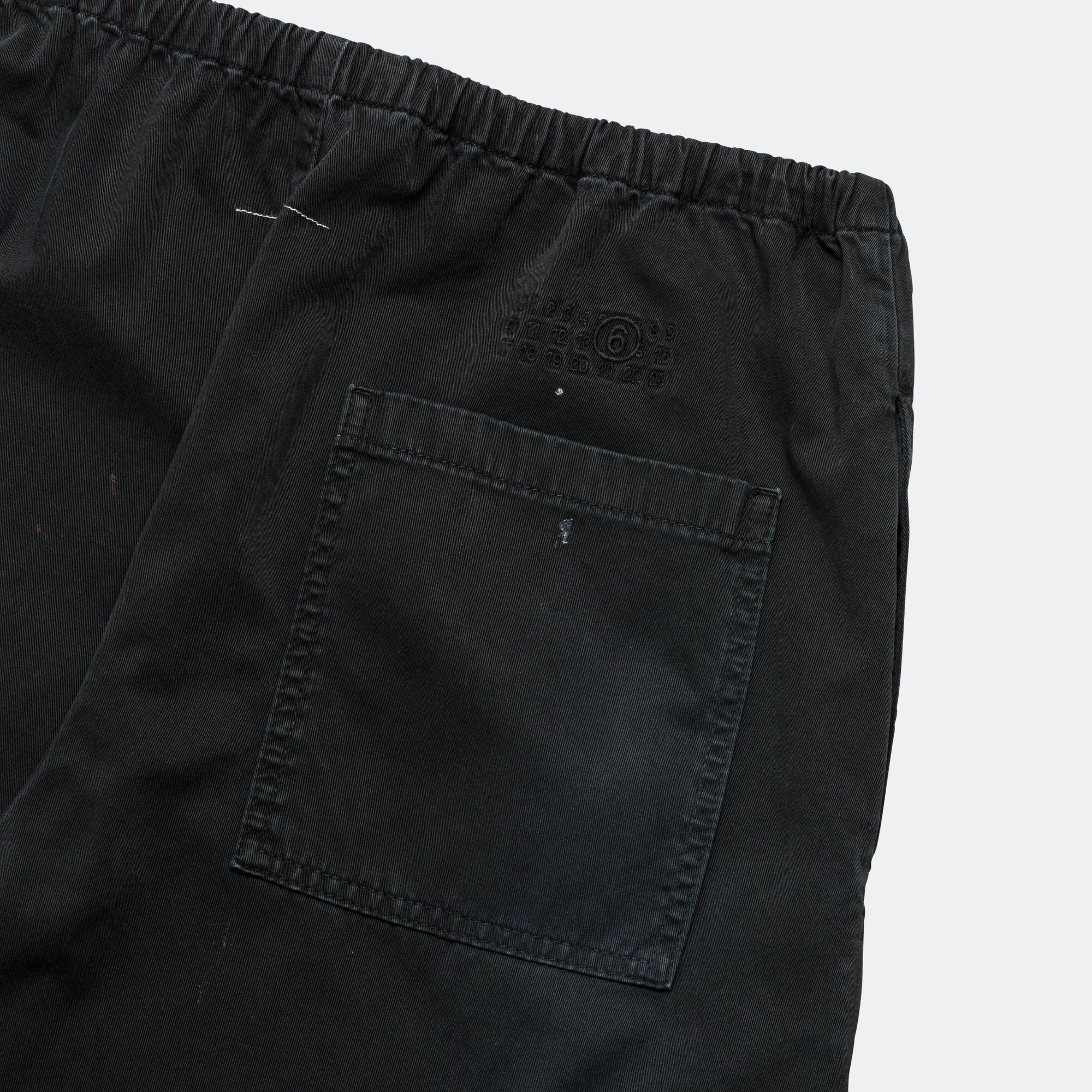 Cotton Jersey Paint Splatter Pants - Black - Image 6