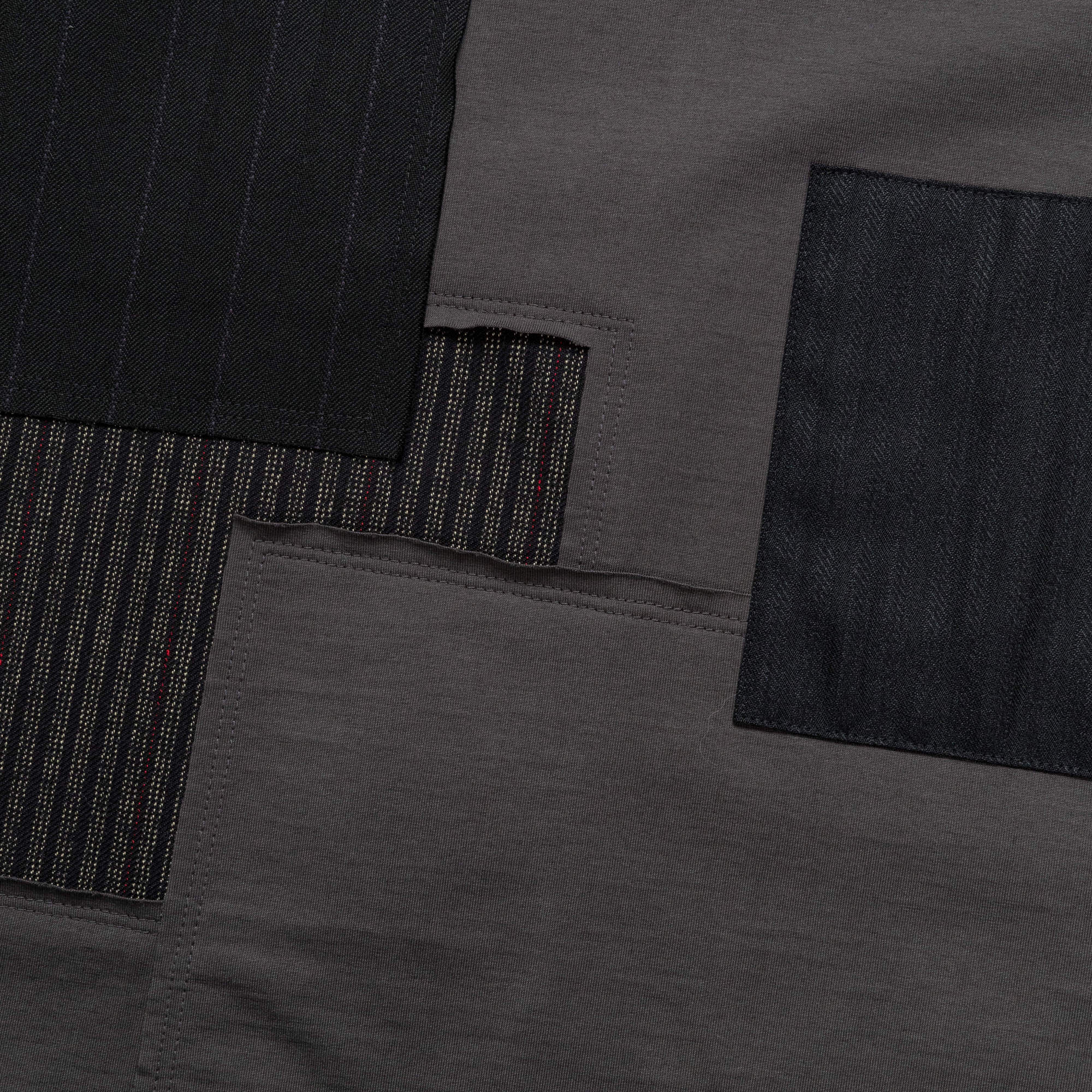 Cotton Jersey x Multi Fabrics Patchwork T-Shirt - Grey/Mix - Image 4