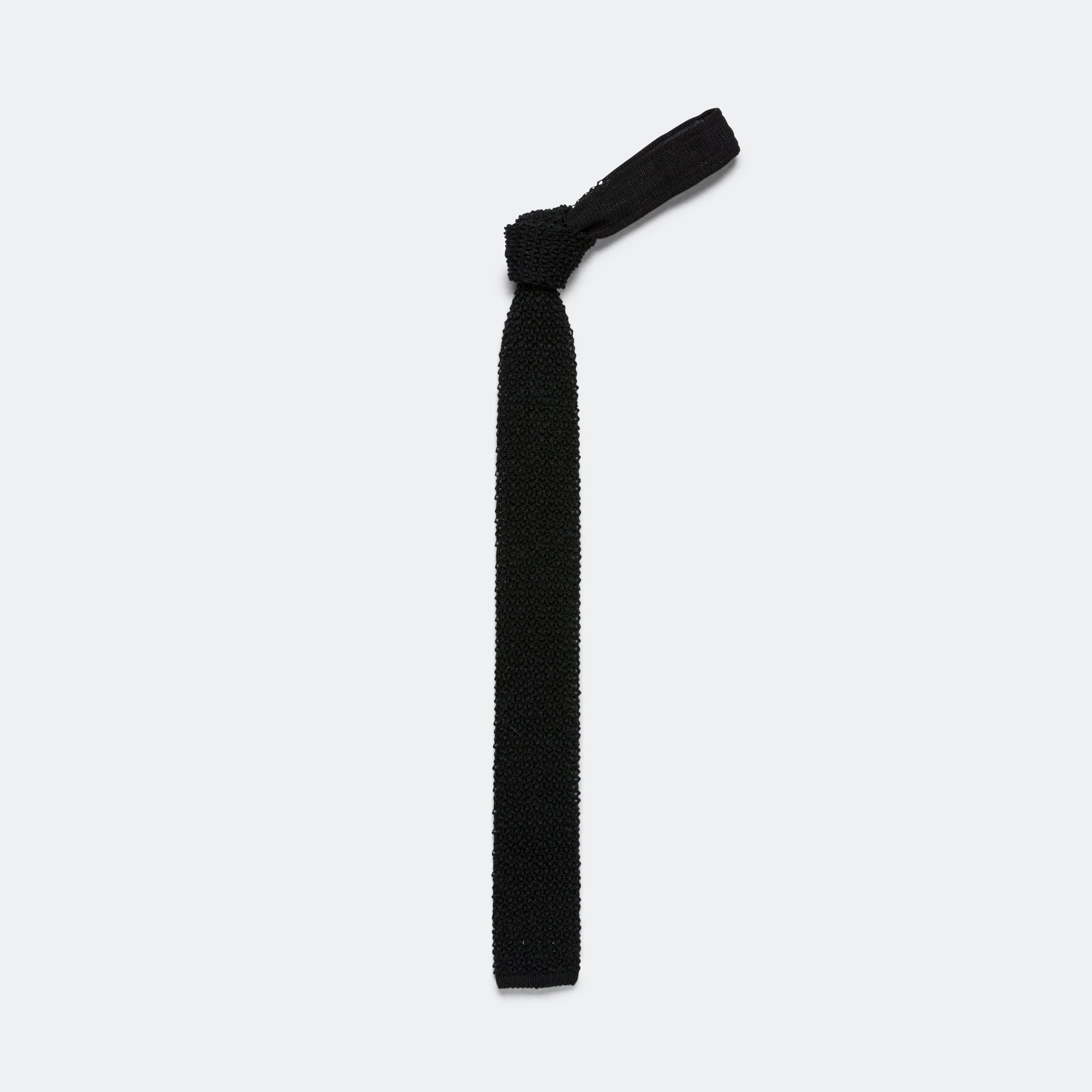 Cotton Knit Tie Solid - Black