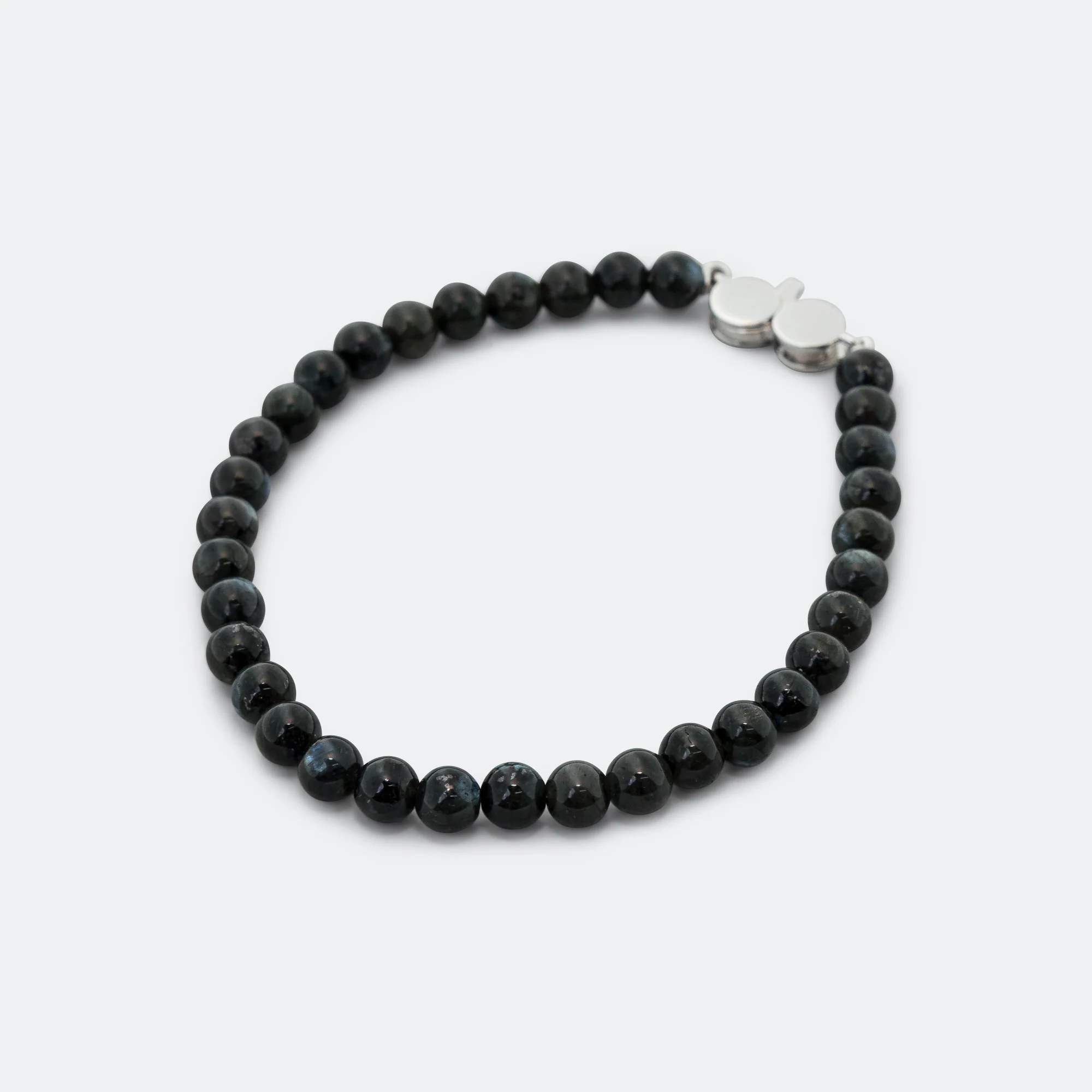 Cove Bracelet Slim - Black Larvikite/925 Silver
