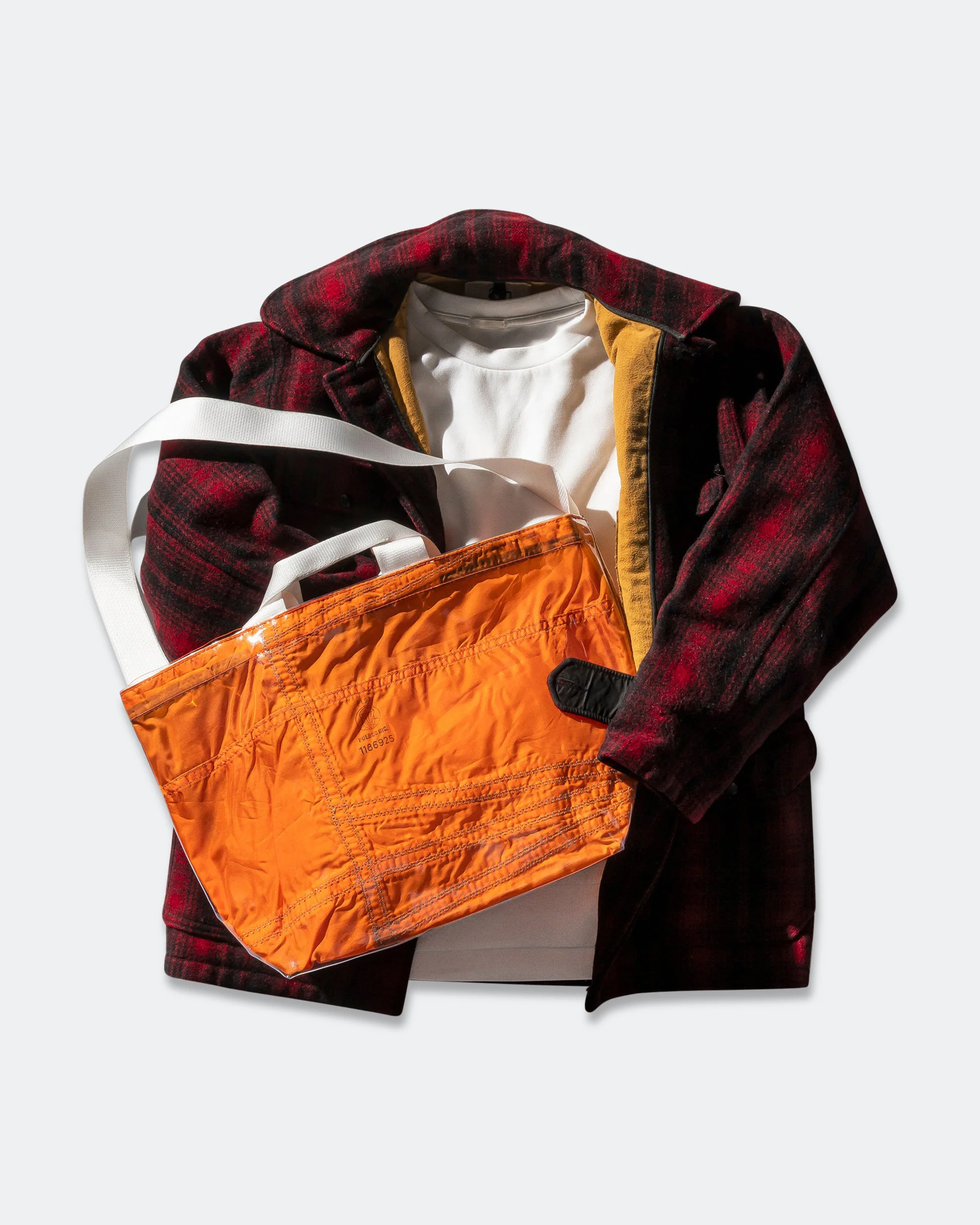 Covered Parachute Shoulder Bag - Orange - Image 2