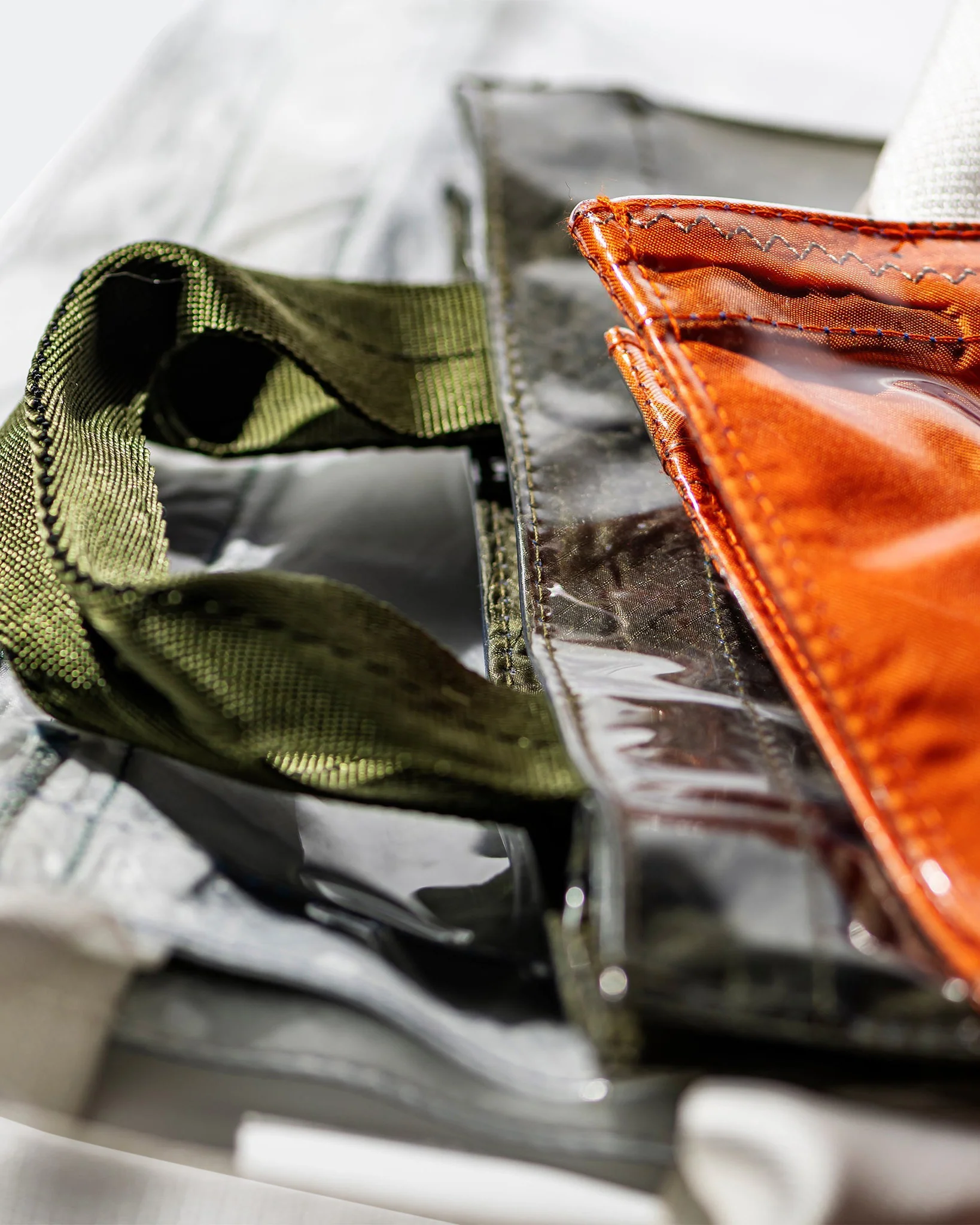 Covered Parachute Shoulder Bag - Orange - Image 3