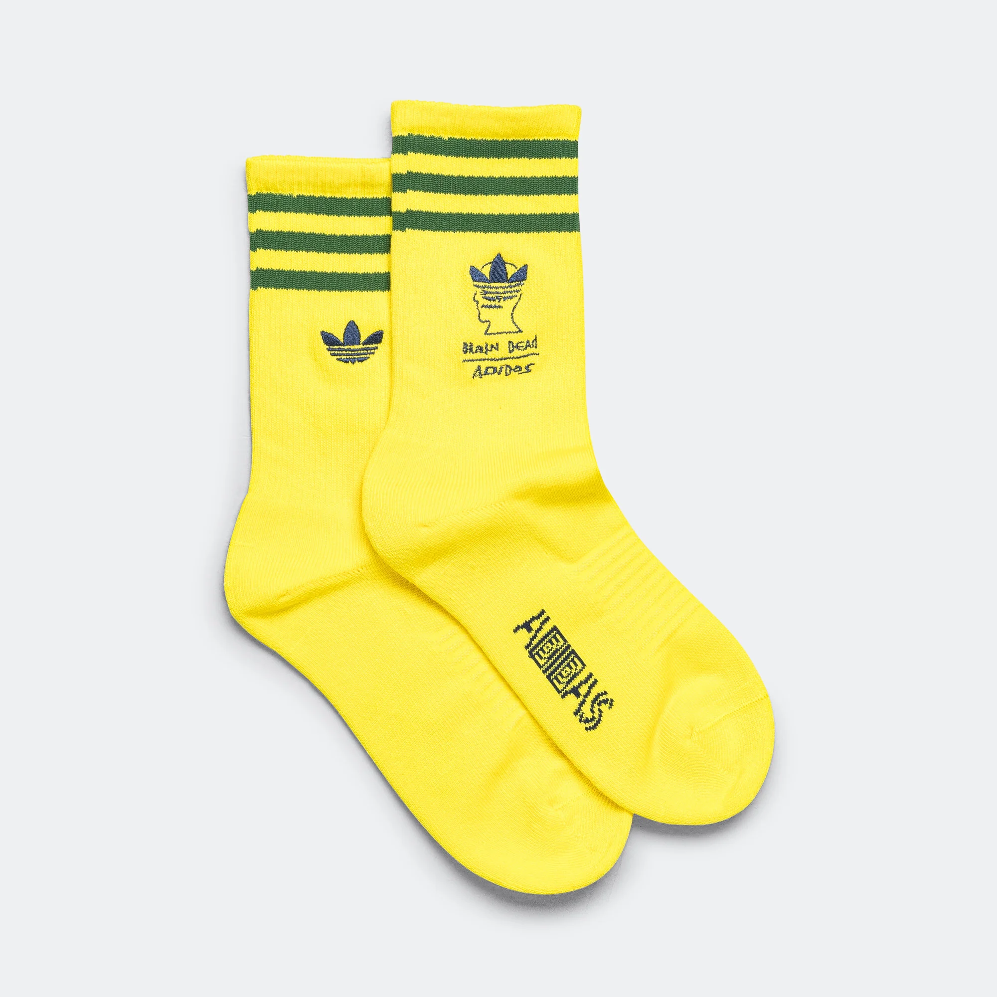 Crew Sock x Brain Dead - Yellow/Collegiate Navy - Image 2