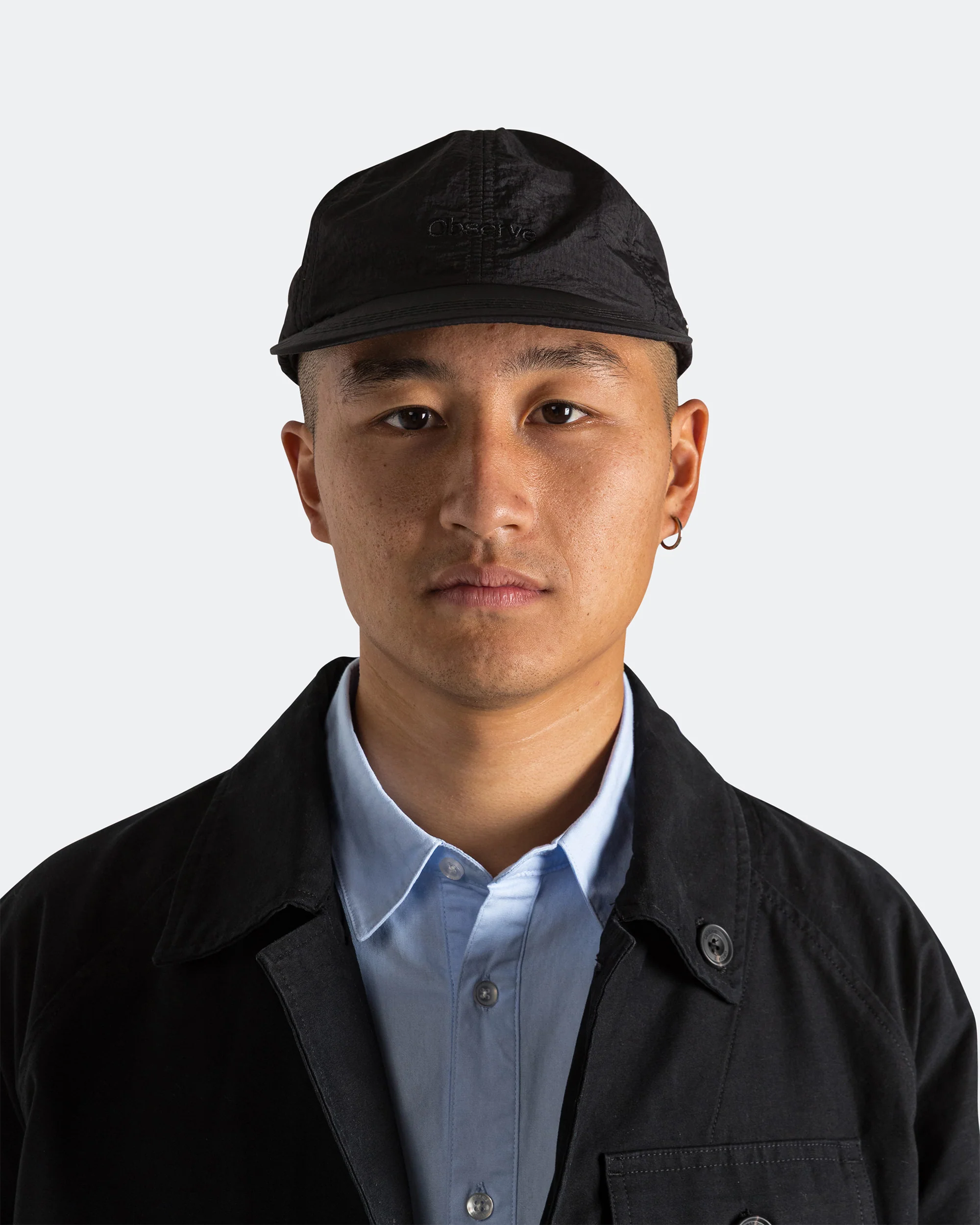 Crinkle Nylon Logo Cap - Black - Image 2
