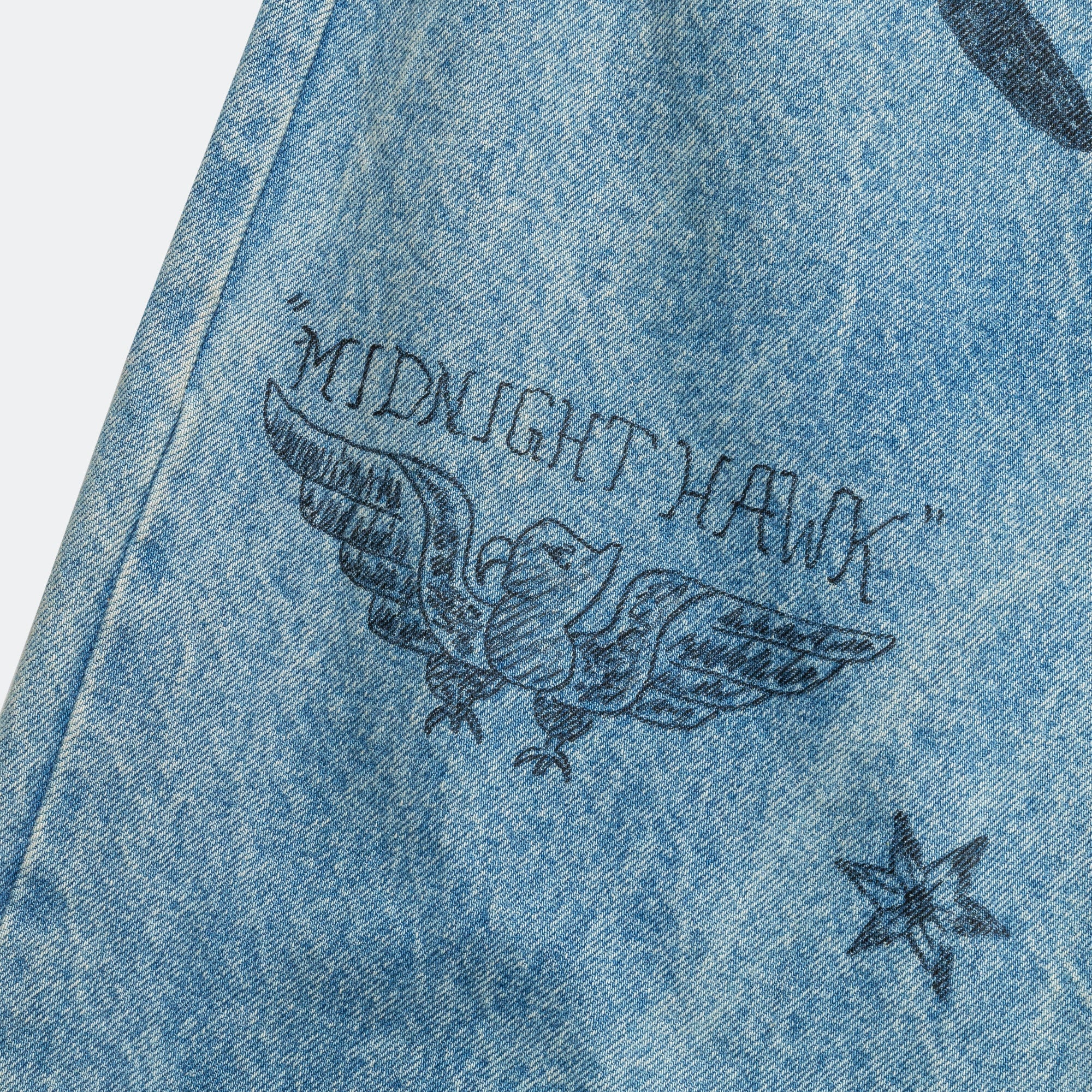 Denim Marker Drawn Jeans - Blue Indigo - Image 5