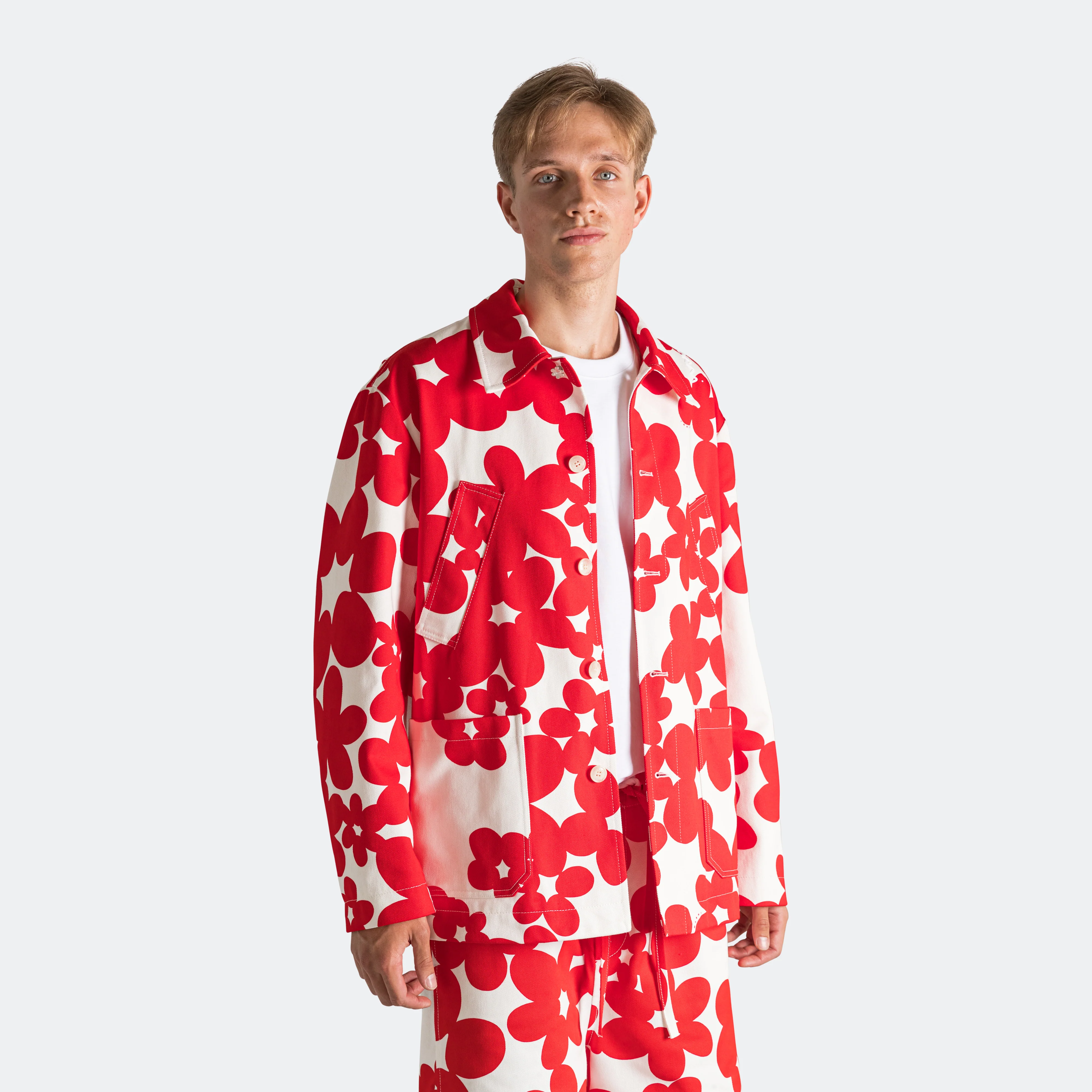 Dillies Gabardine Jacket - Crimson - Image 2