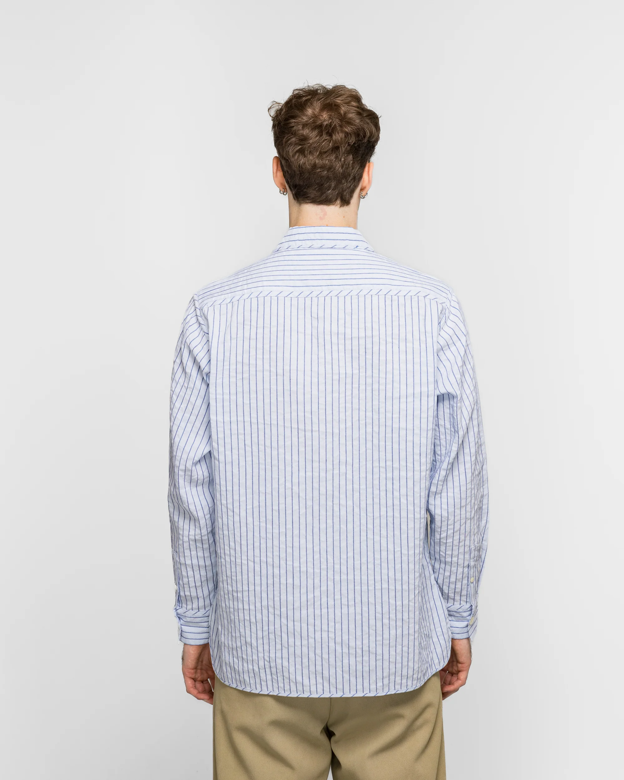 The Gardeners Shirt - Blue Raised Stripe - Image 4