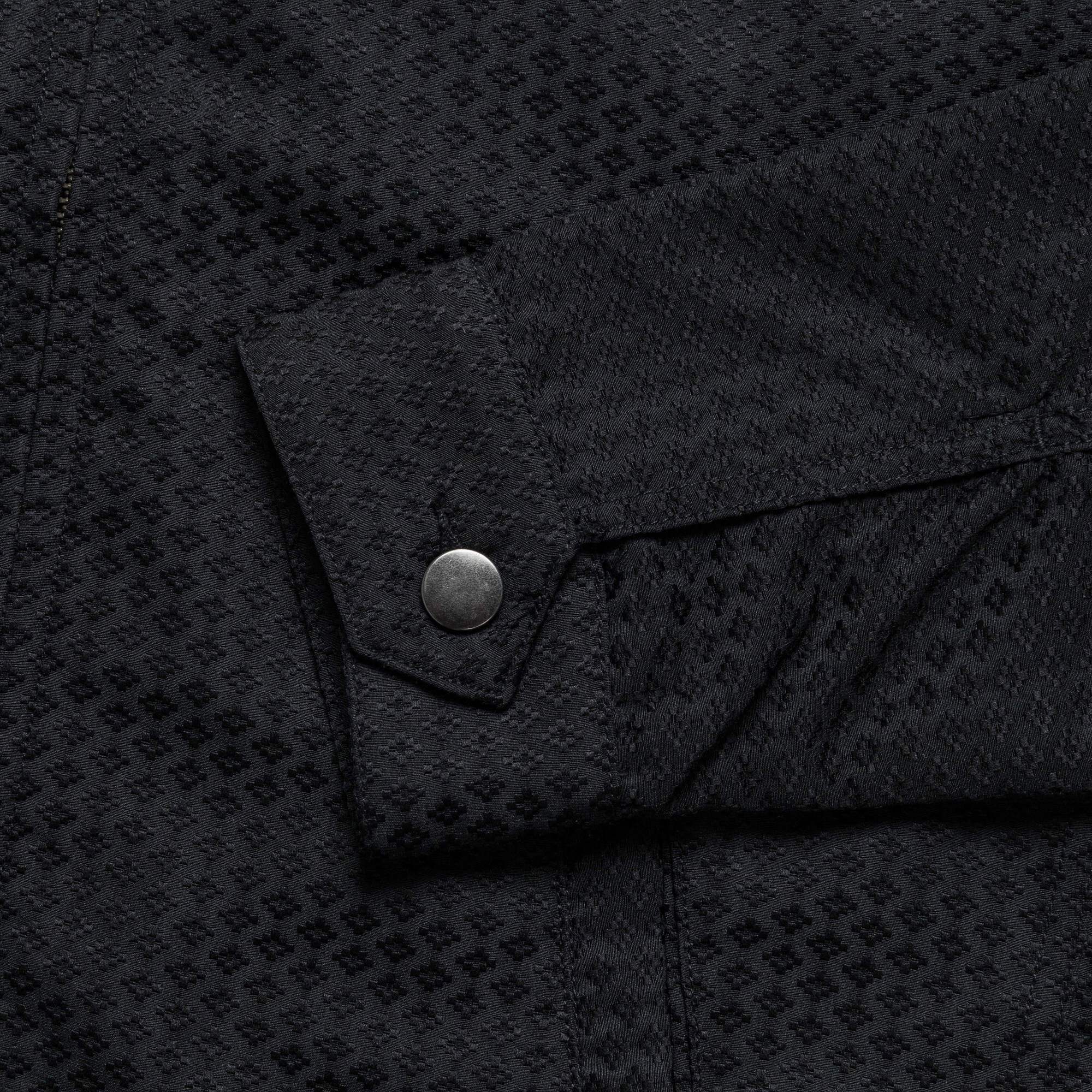 Eisenhower Jacket - Black Japanese Dyed Jacquard - Image 3