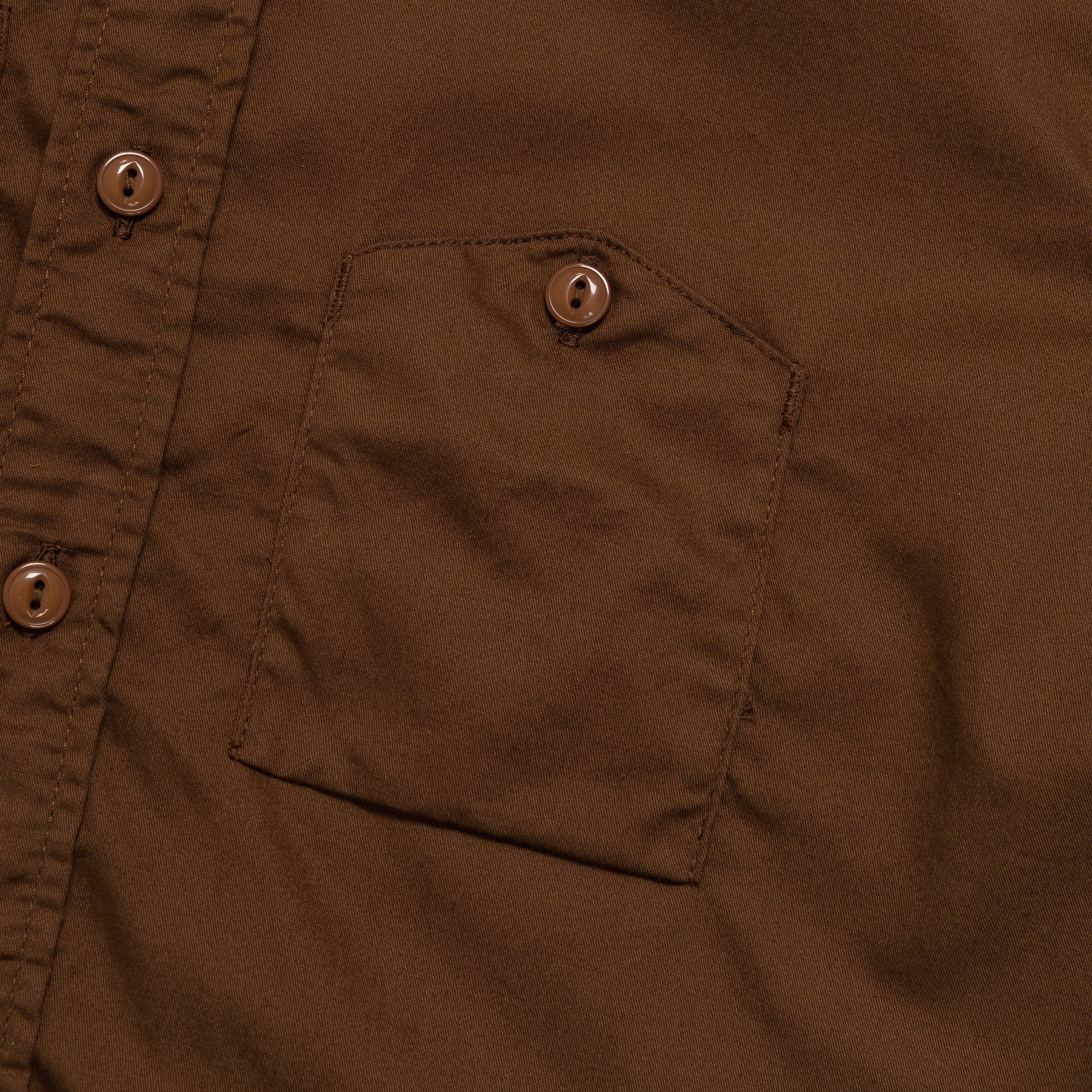 Work Shirt - Brown Cotton Micro Sanded Twill - Image 4