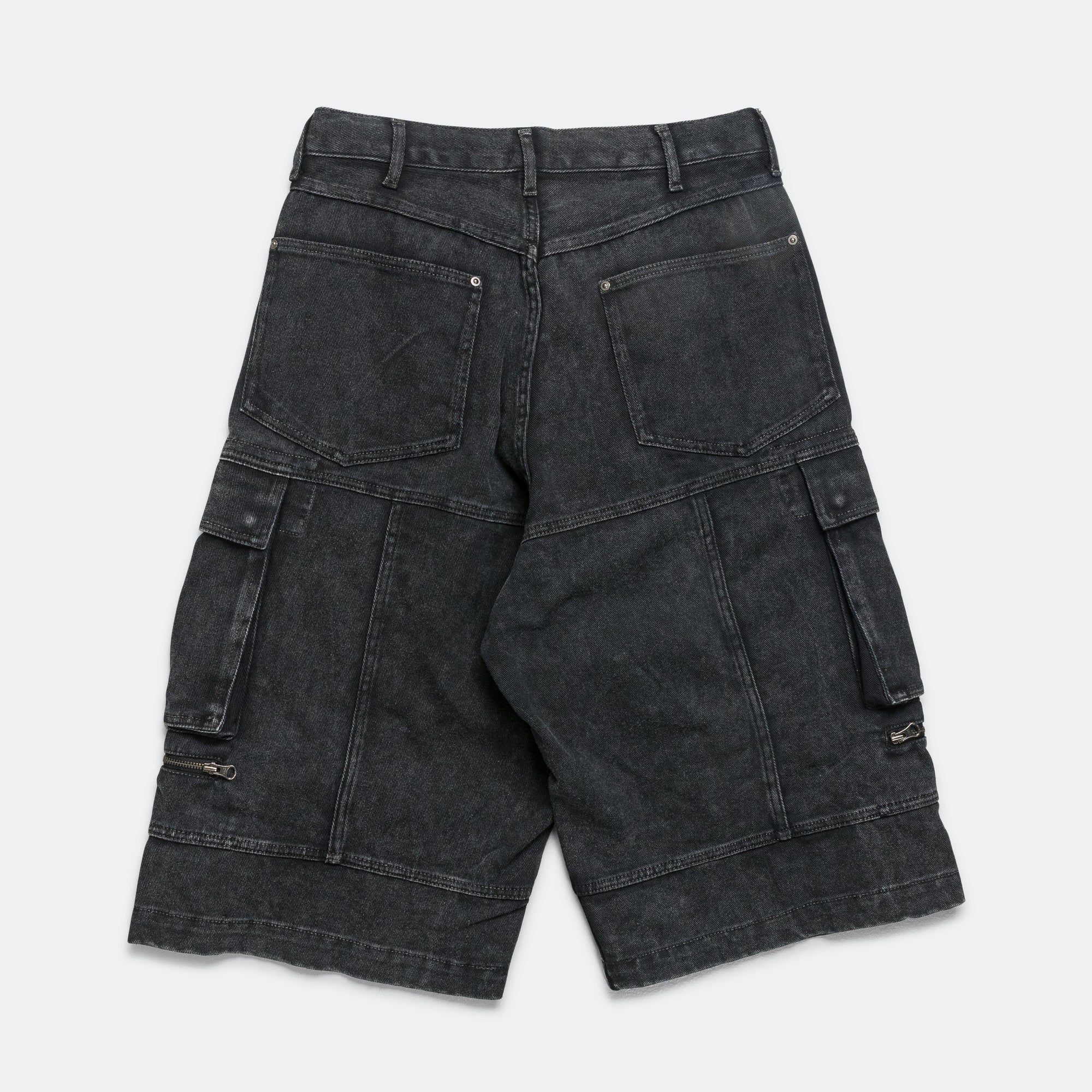 Faded Cargo Shorts - Black - Image 2