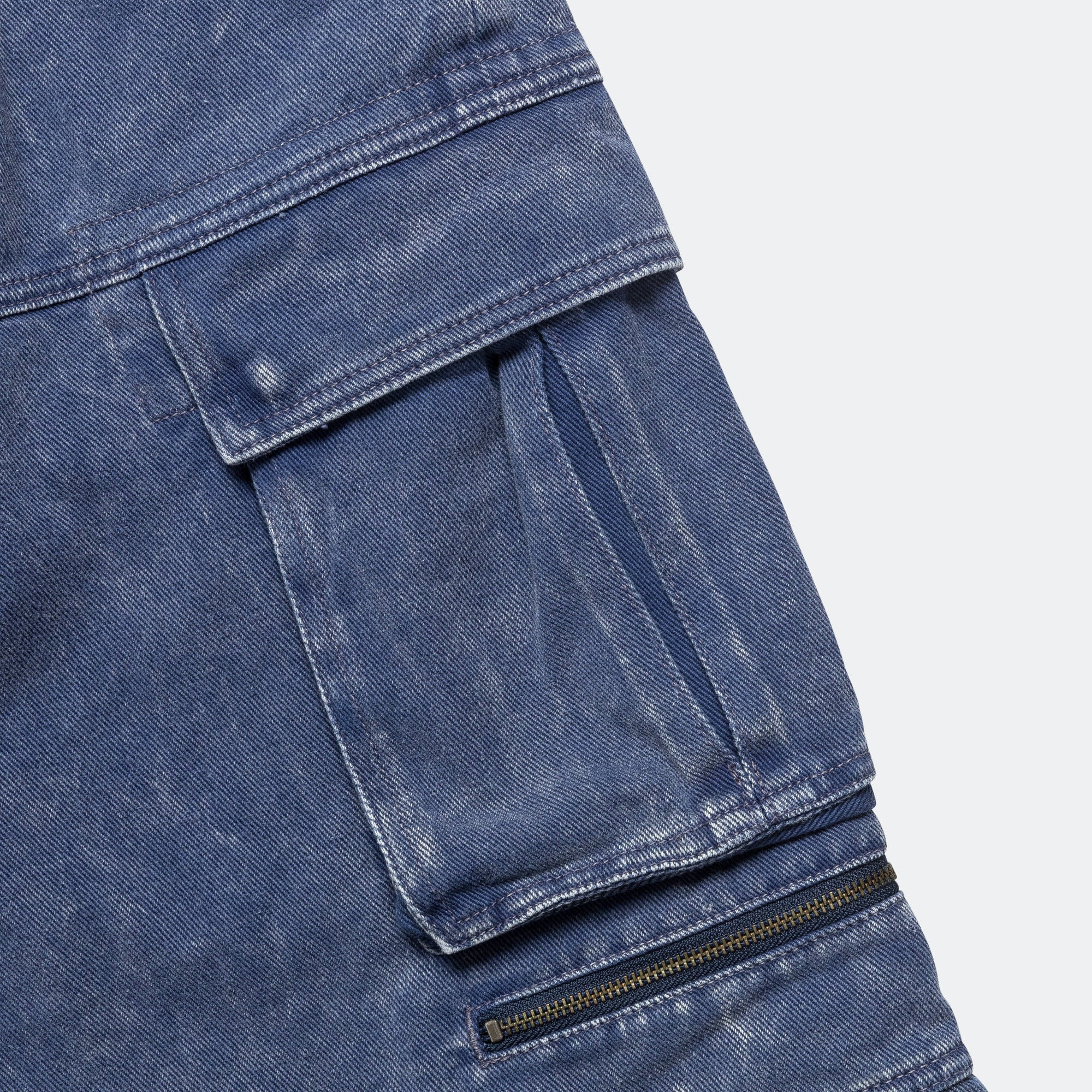 Faded Cargo Shorts - Blue - Image 4