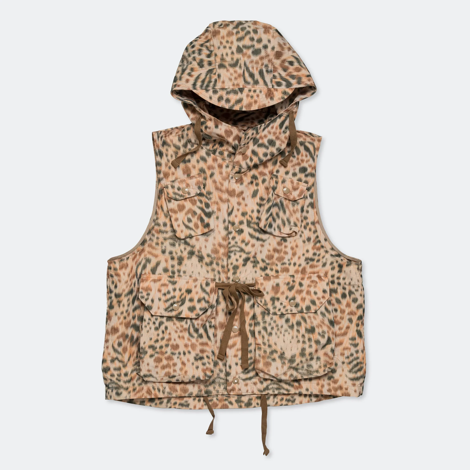 Field Vest - Brown Poly Leopard Print