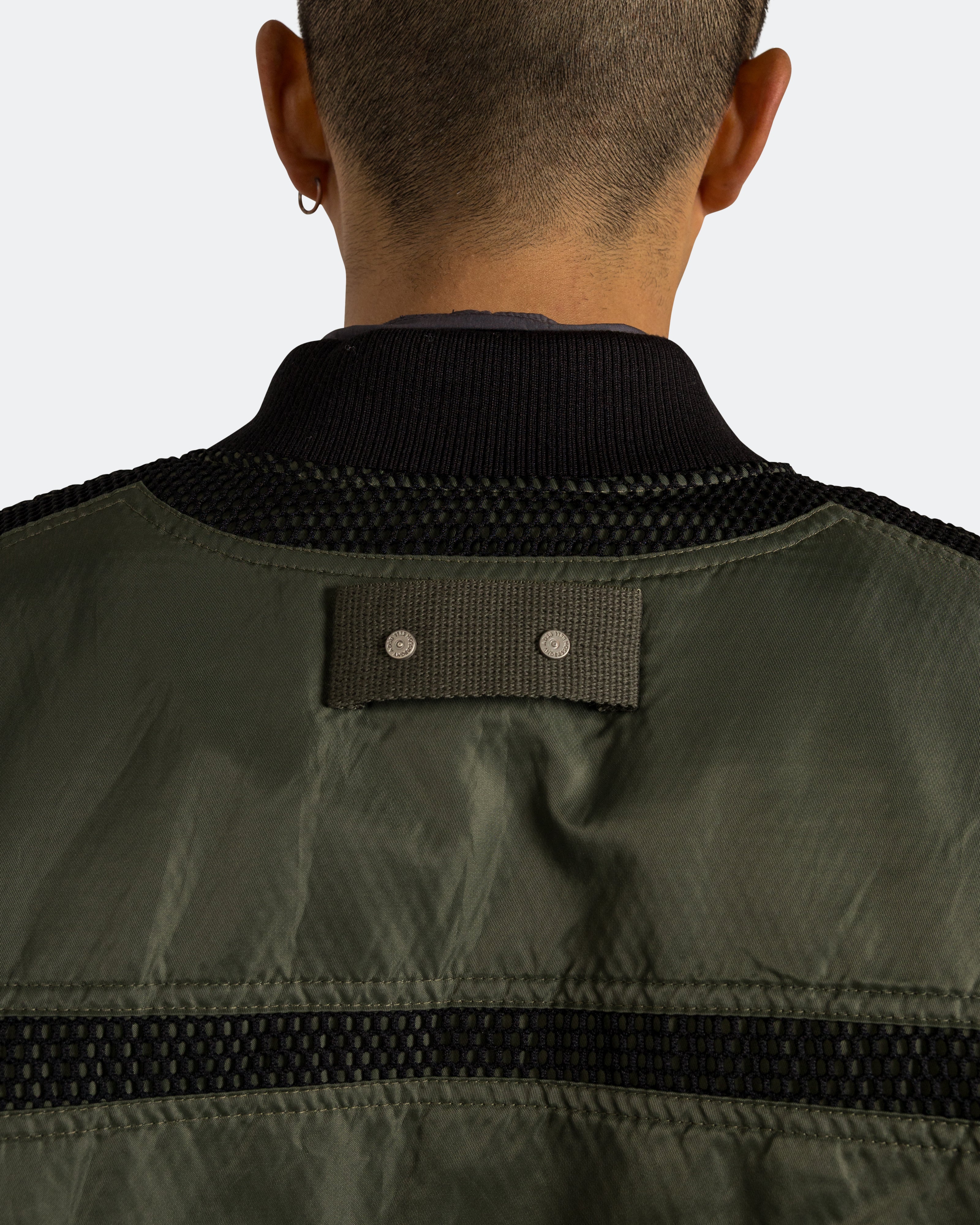 Flight Layered Washed Bomber Jacket - Khaki Green - Image 5