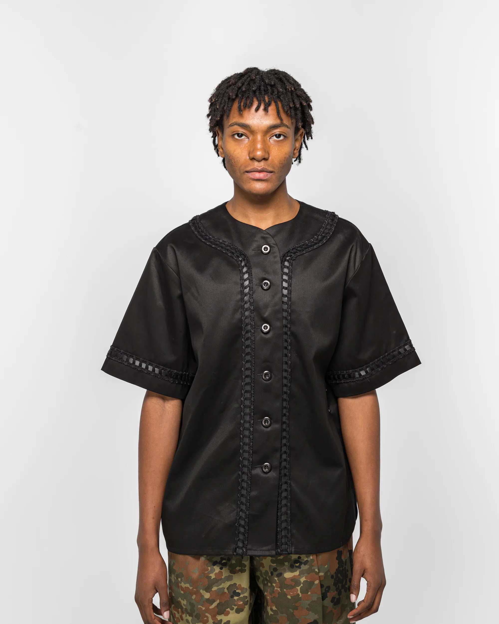 Braided Baseball Shirt - Black - Image 2