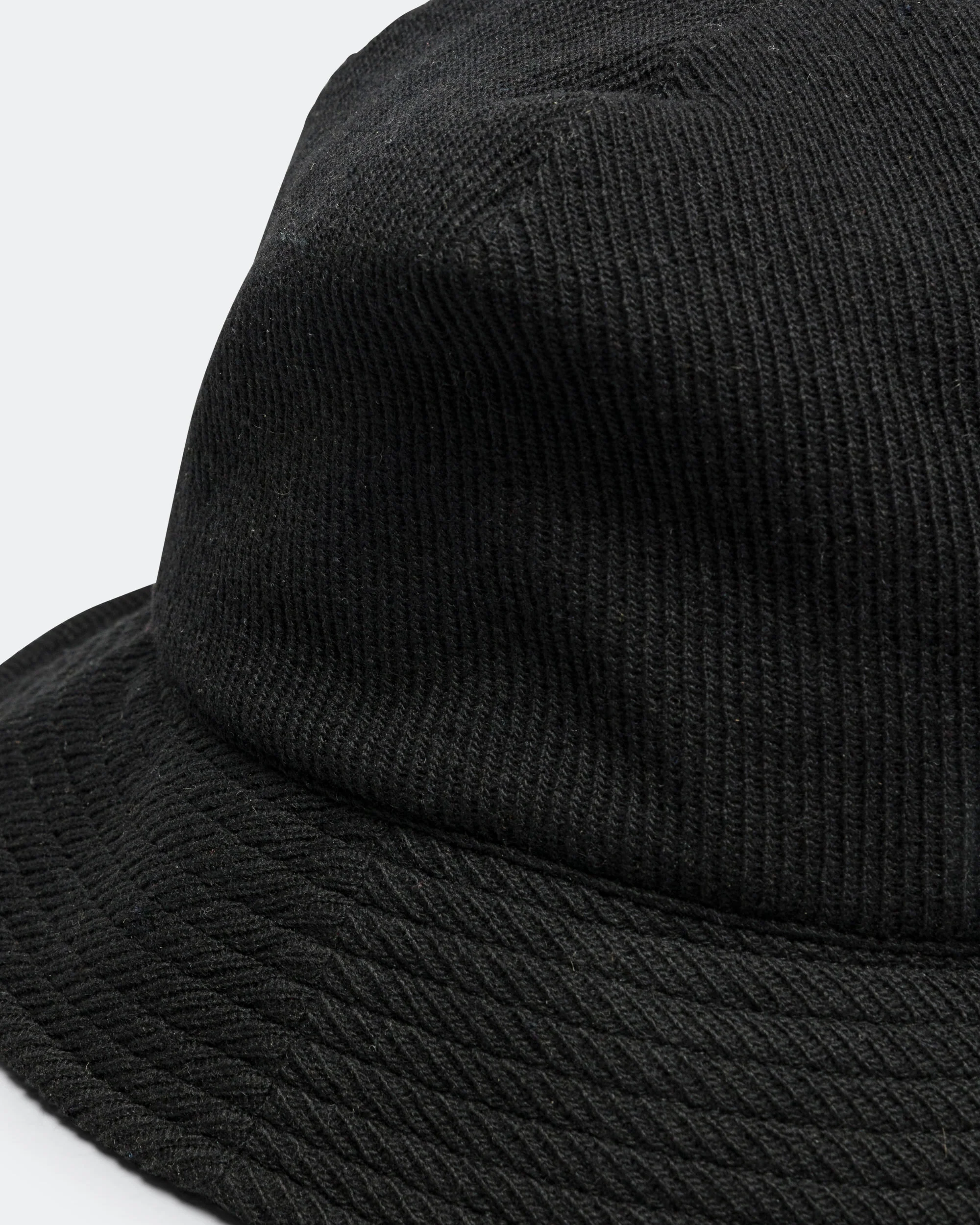 1 Panel Military Sun Hat - Black - Image 2