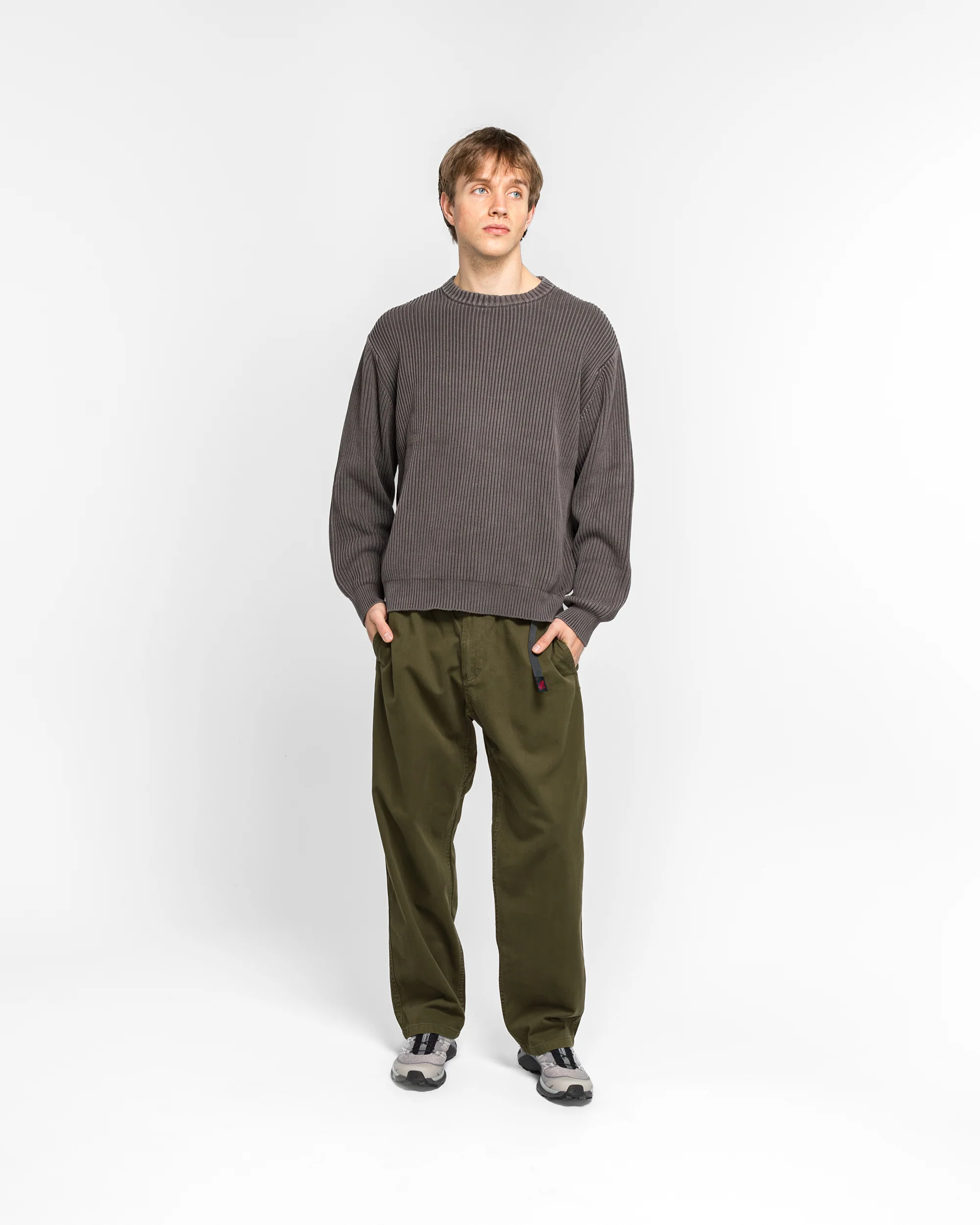 Cotton Knit Sweater - Grey - Image 5