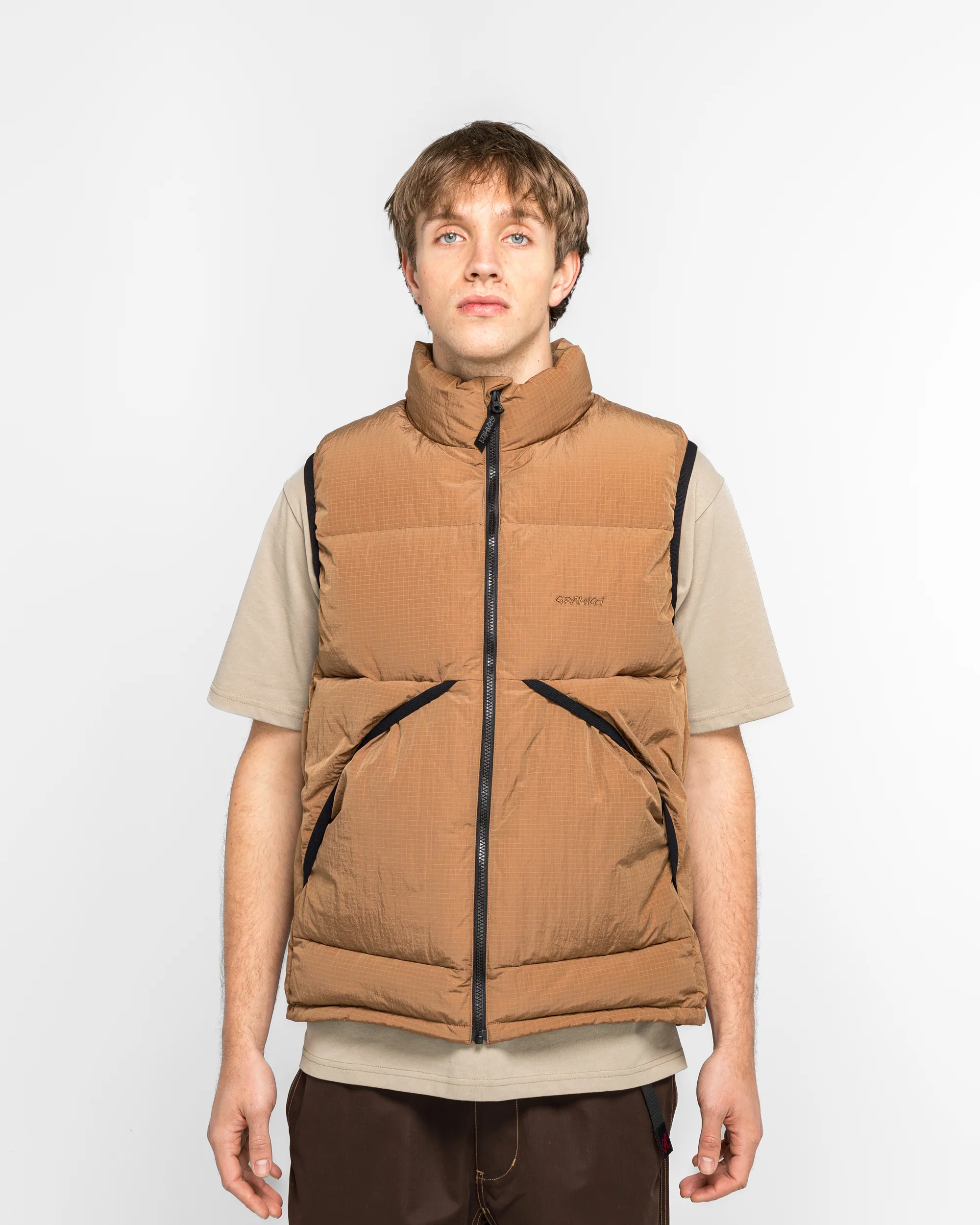Down Puffer Vest - Brown - Image 2
