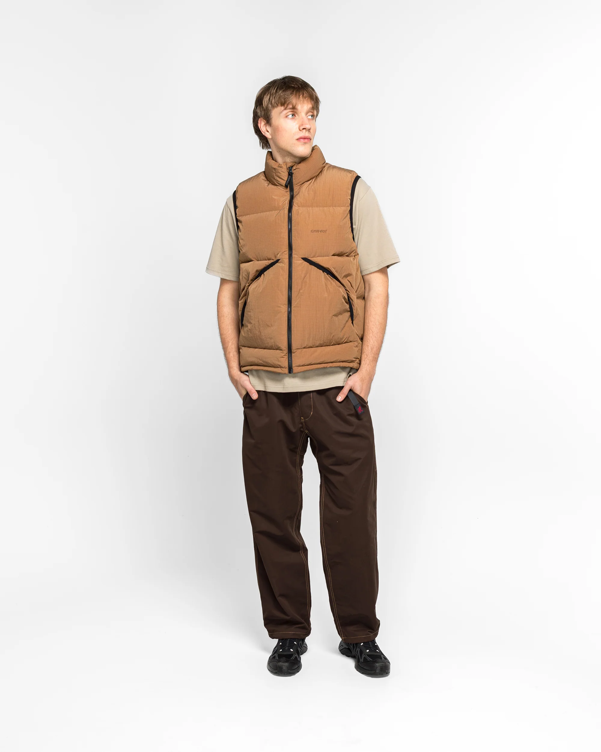 Down Puffer Vest - Brown - Image 5
