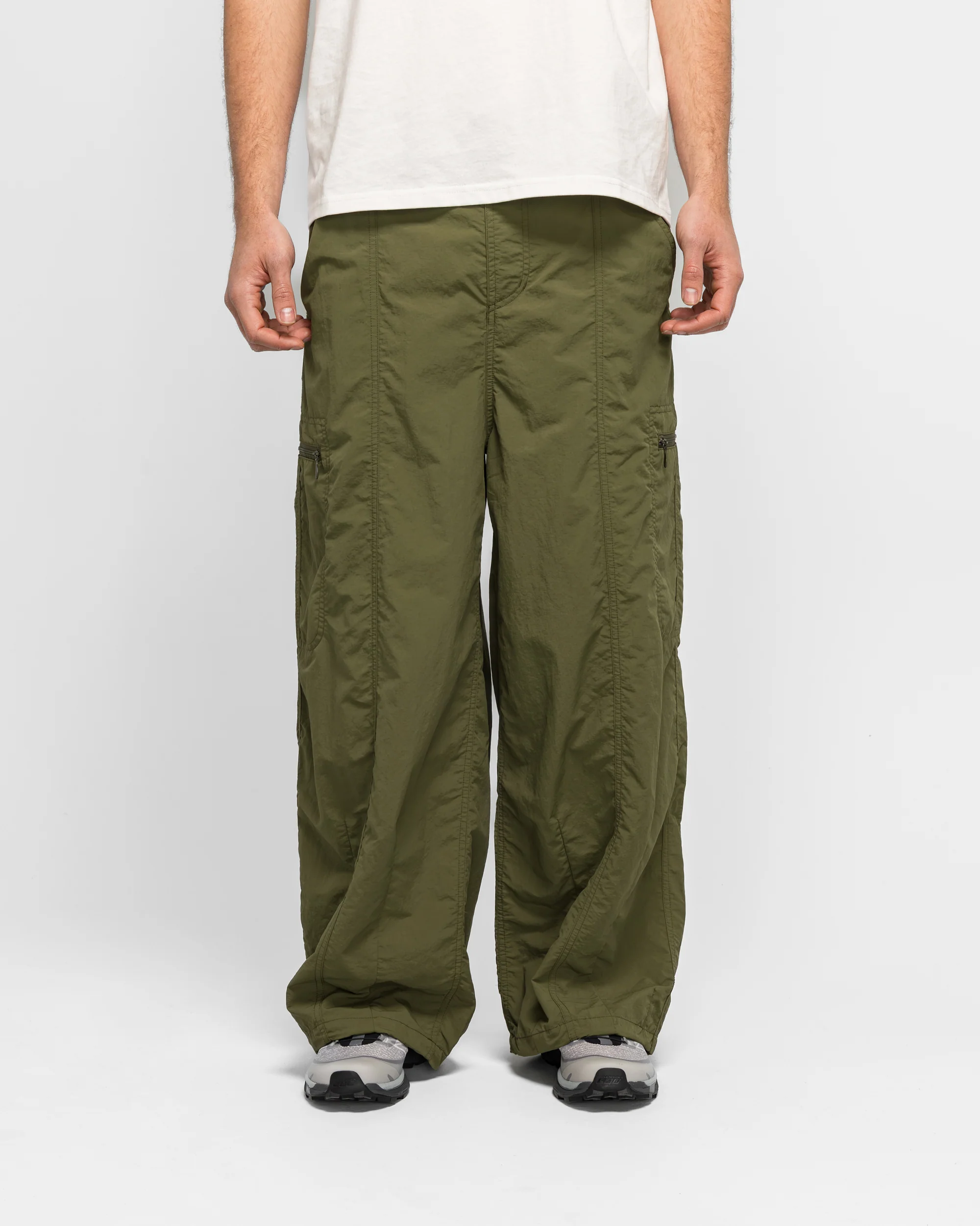 Nylon Balloon Pant - Olive - Image 2
