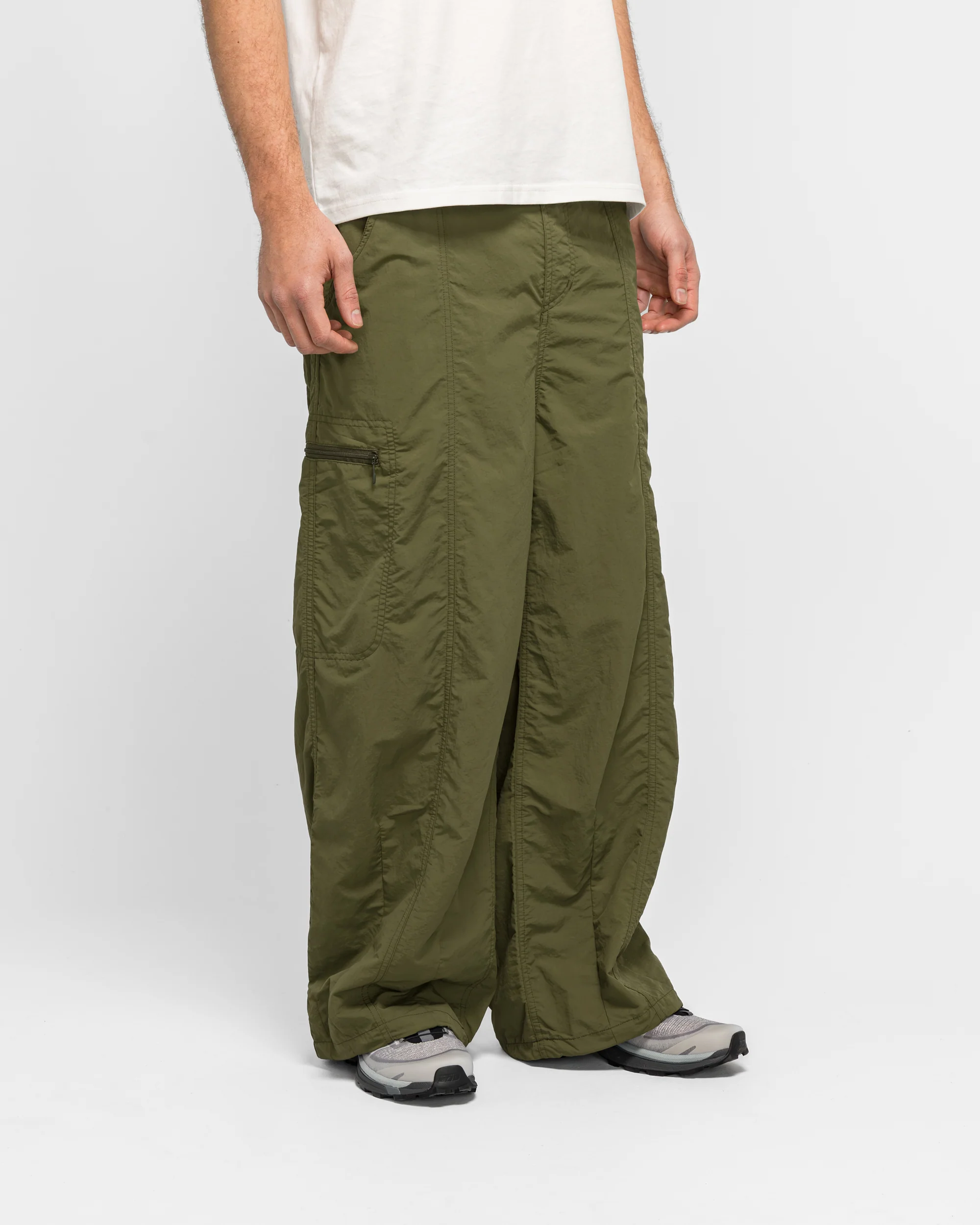 Nylon Balloon Pant - Olive - Image 3