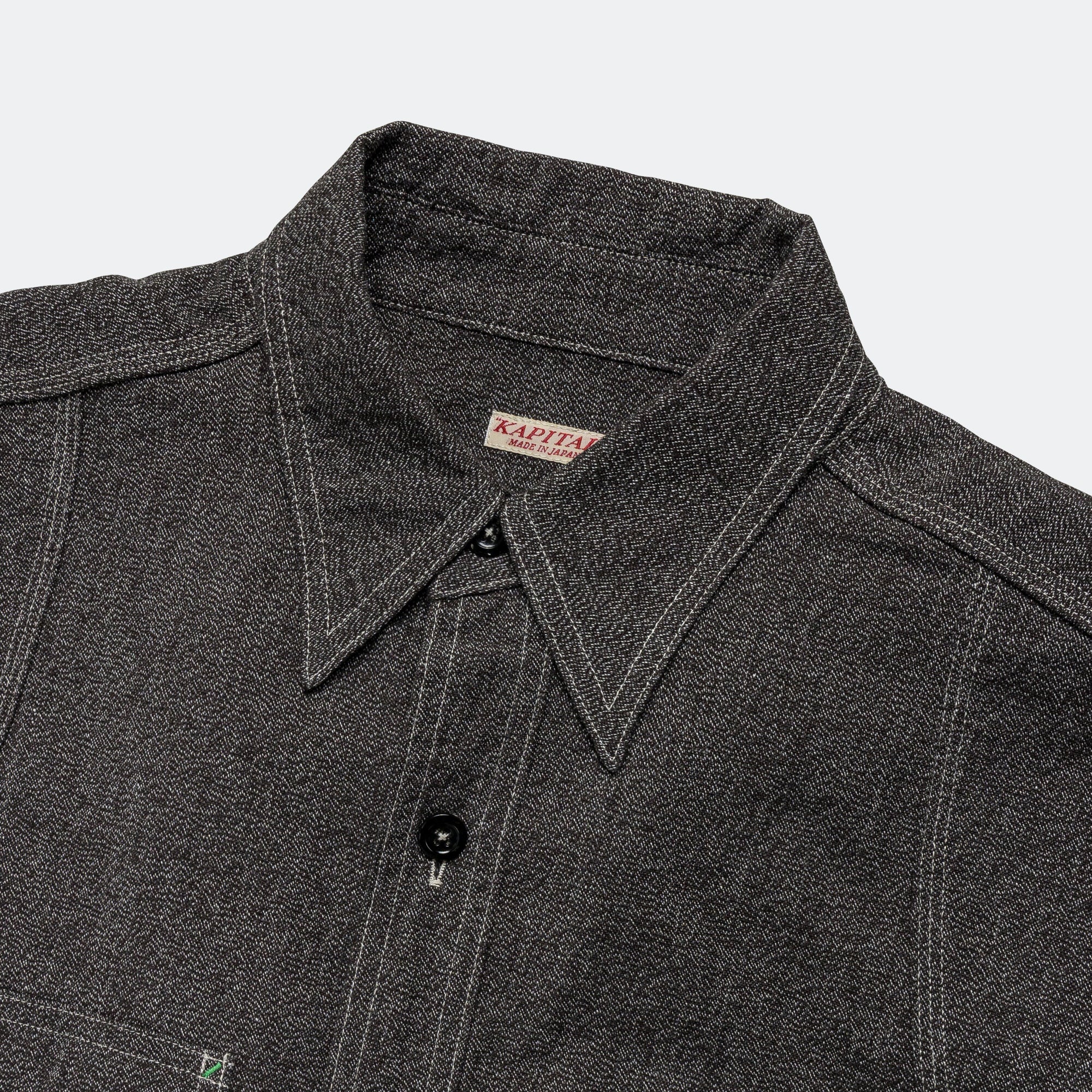 Grandrelle 2TONES BONE Patch Ventilator Workshirt - Charcoal - Image 3