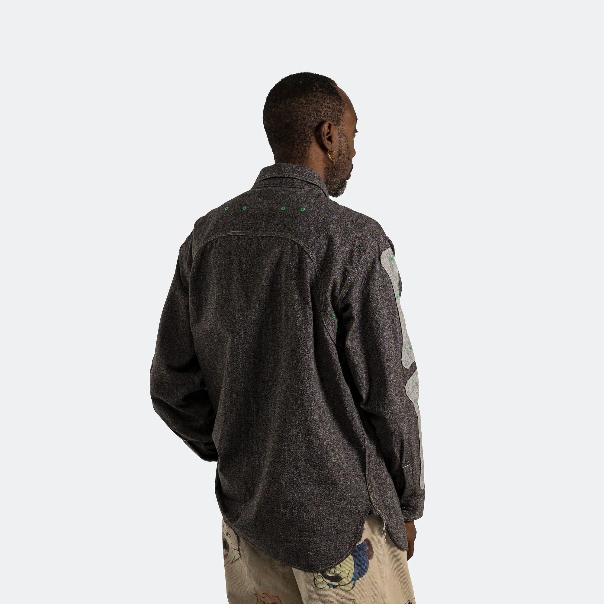 Grandrelle 2TONES BONE Patch Ventilator Workshirt - Charcoal - Image 8