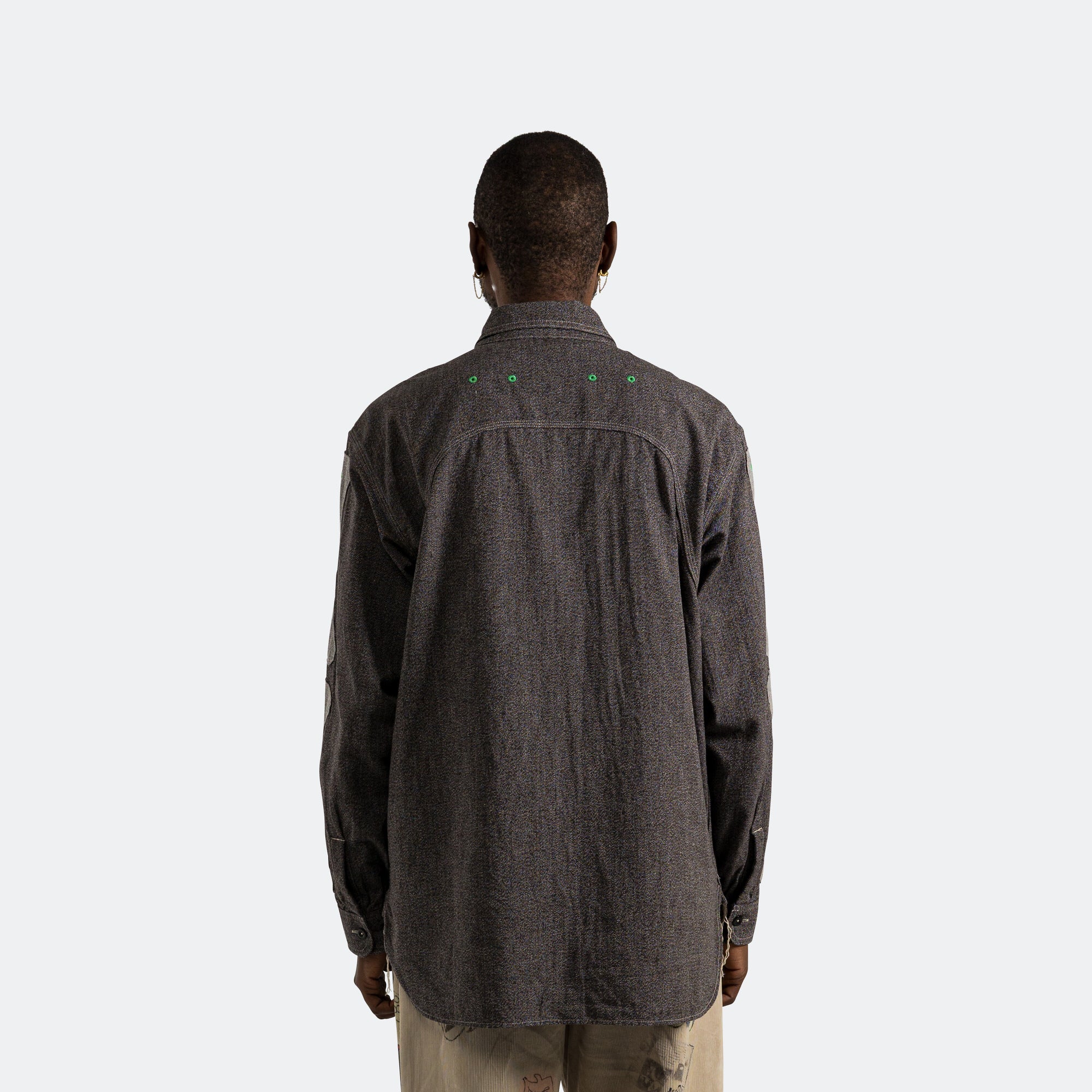 Grandrelle 2TONES BONE Patch Ventilator Workshirt - Charcoal - Image 9