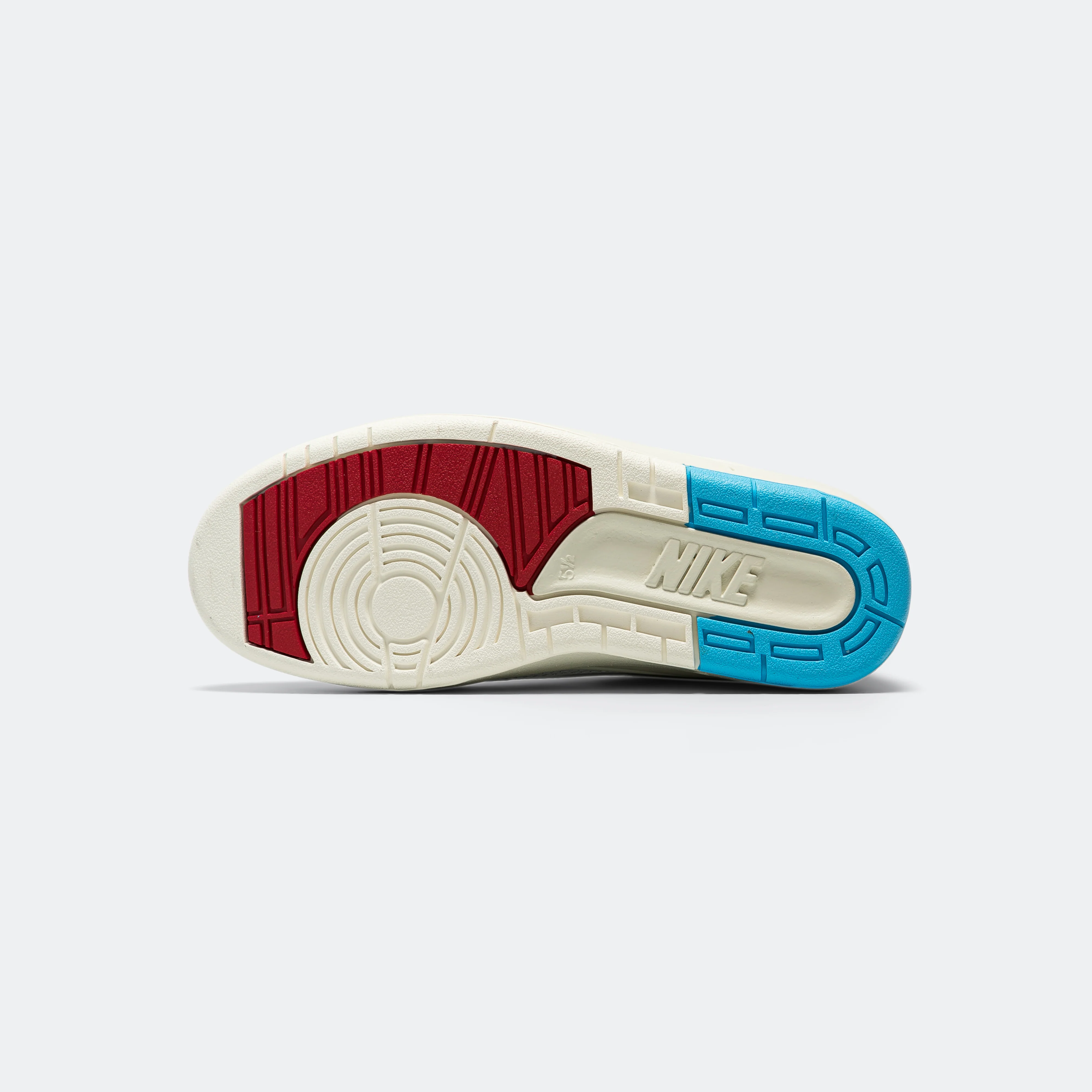 Womens Air Jordan 2 Retro Low - White/Gym Red-Dk Powder Blue-Sail - Image 5
