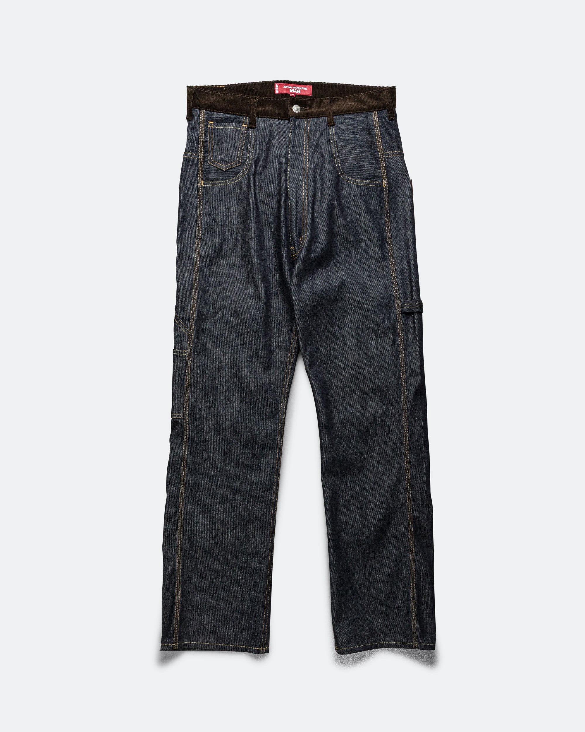Cotton Denim Leather Pants x Levis - Indigo/Brown