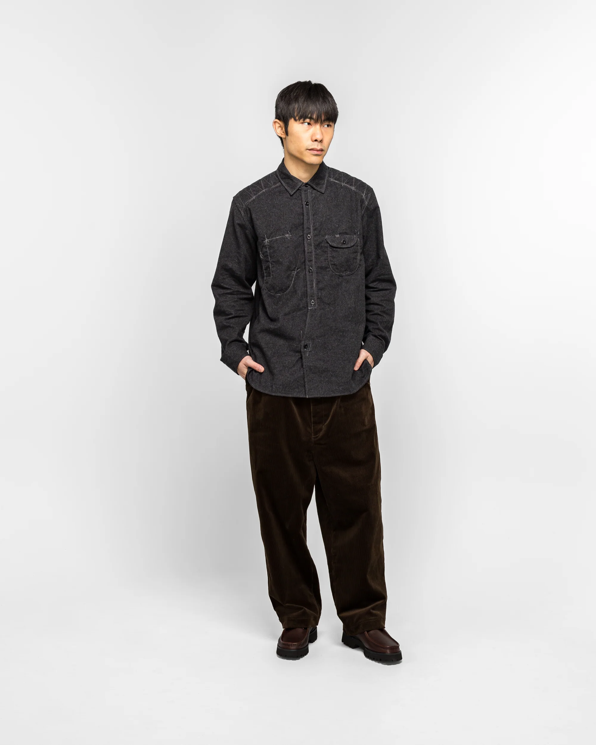 Cotton Corduroy Pants - Dark Brown - Image 6