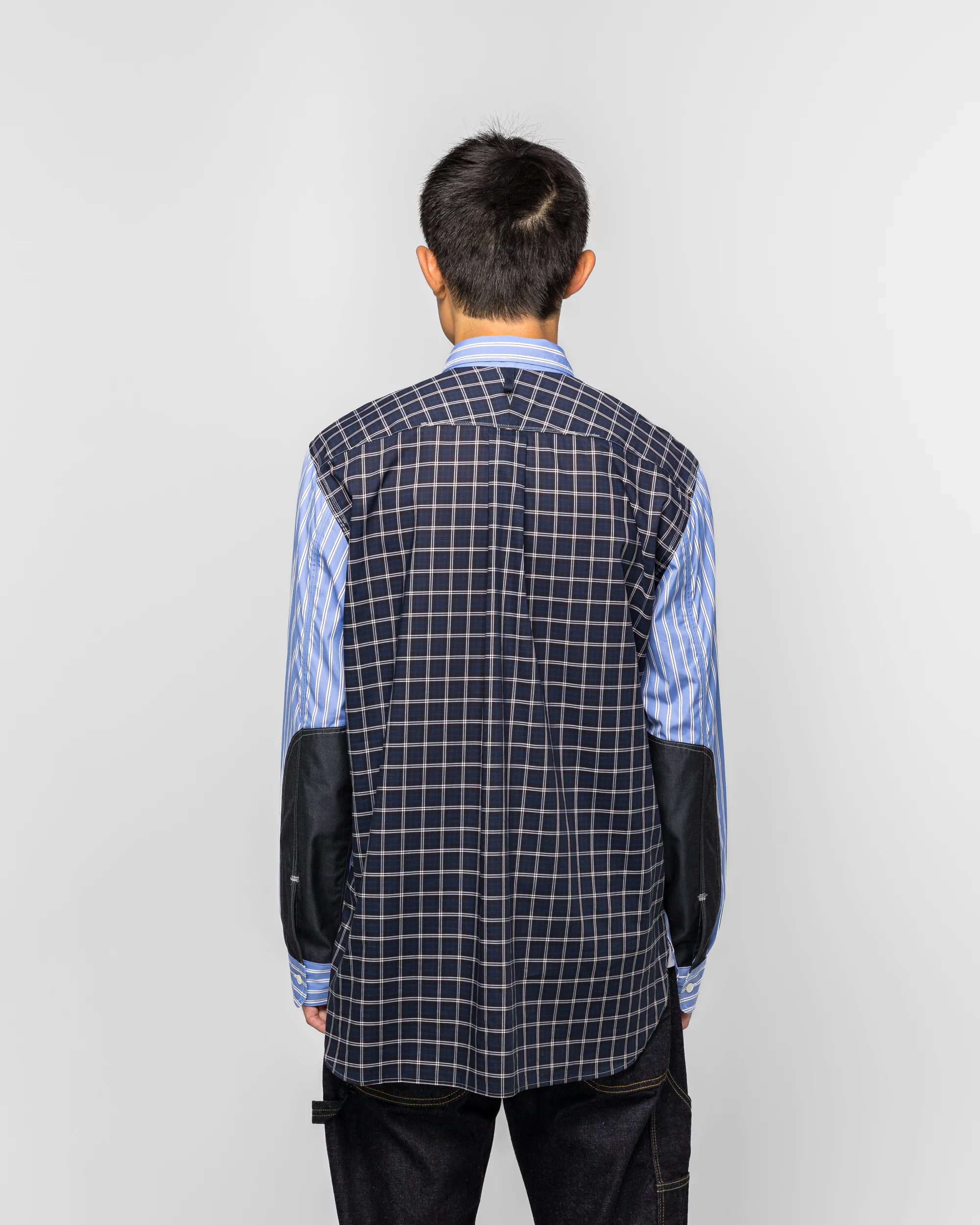 Cotton Stripe x Flat Stripe Shirt - Blue/Navy - Image 4