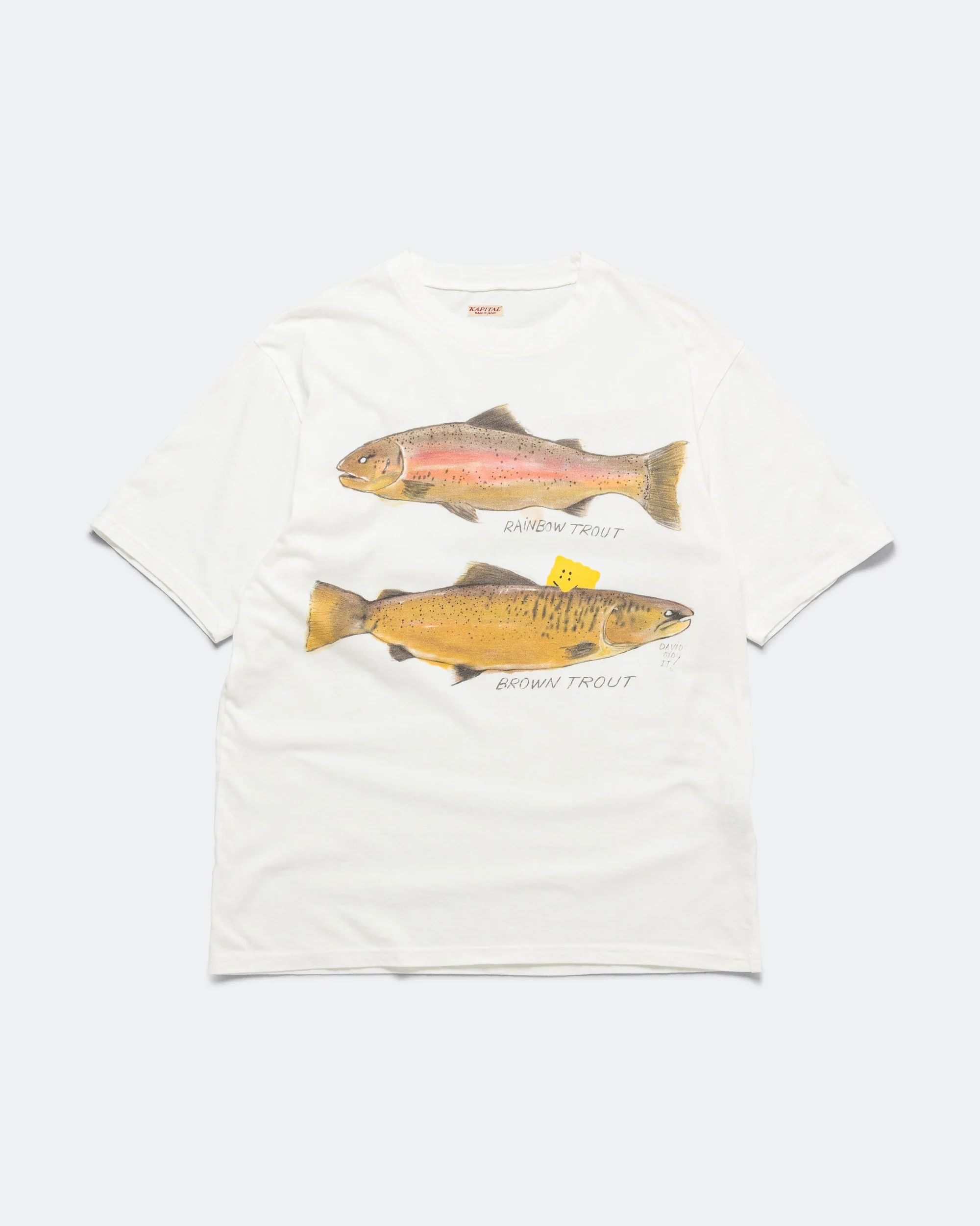 20/-Jersey Crew T (Two Trouts PECKISH RAINBOWY) - White