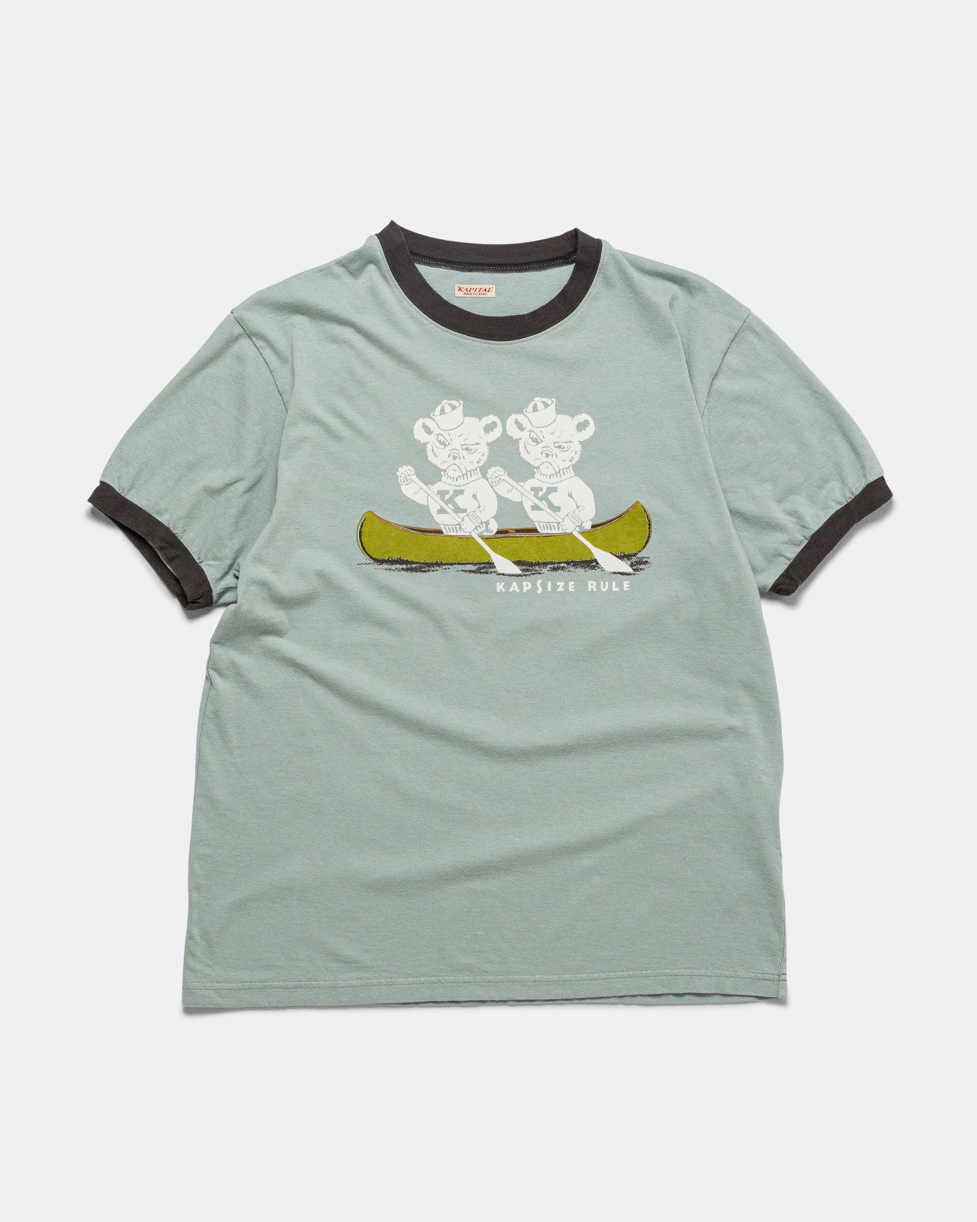 20/-Jersey RINGER T ('K' BEAR) - Blue/Grey