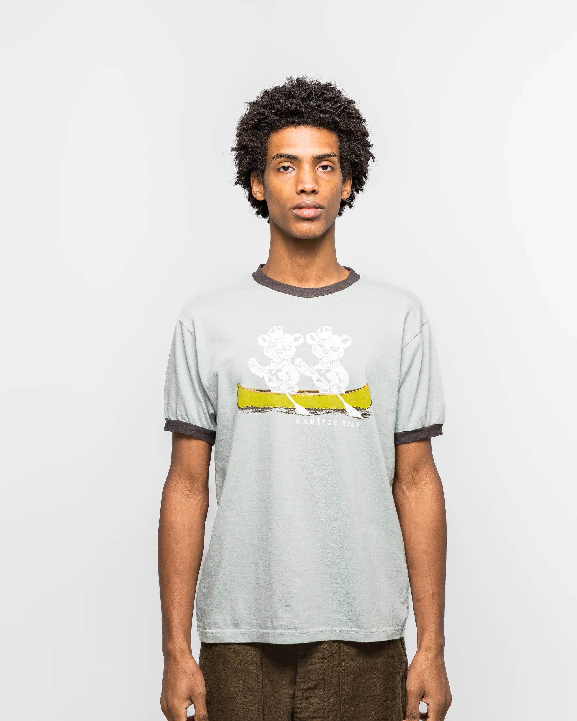 20/-Jersey RINGER T ('K' BEAR) - Blue/Grey - Image 2