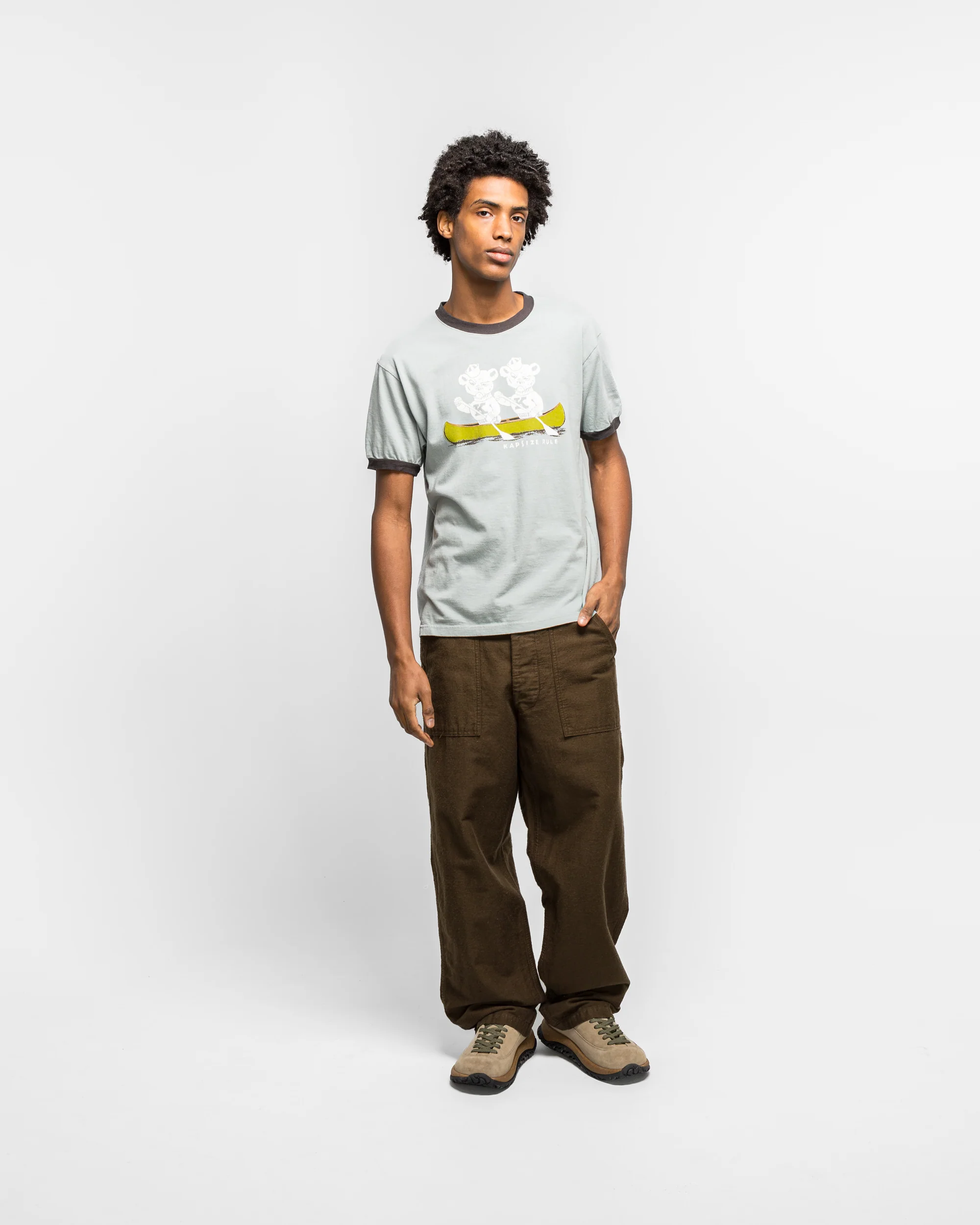 20/-Jersey RINGER T ('K' BEAR) - Blue/Grey - Image 5
