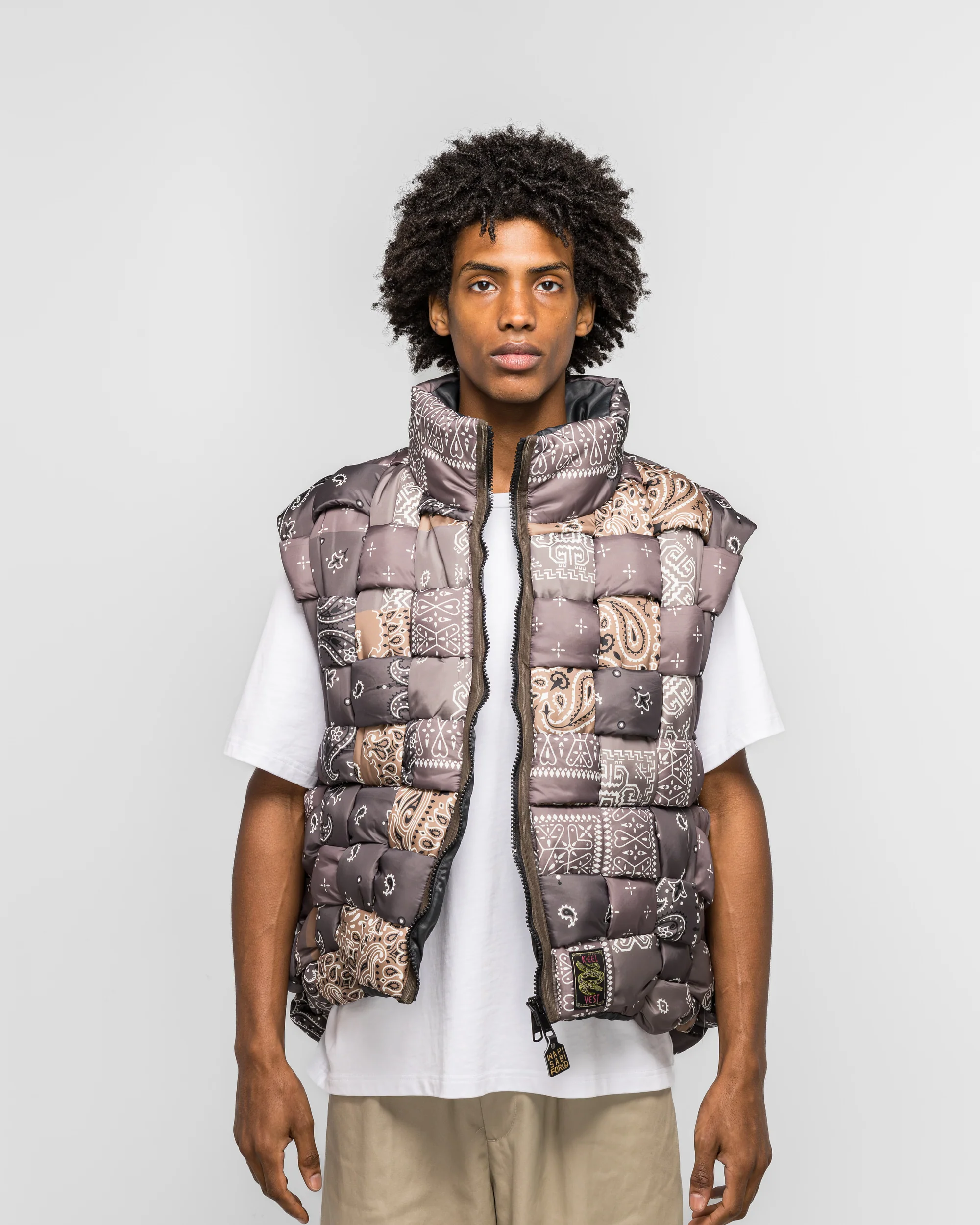 Bandanna Nylon KEEL Weaving Vest - Brown - Image 2