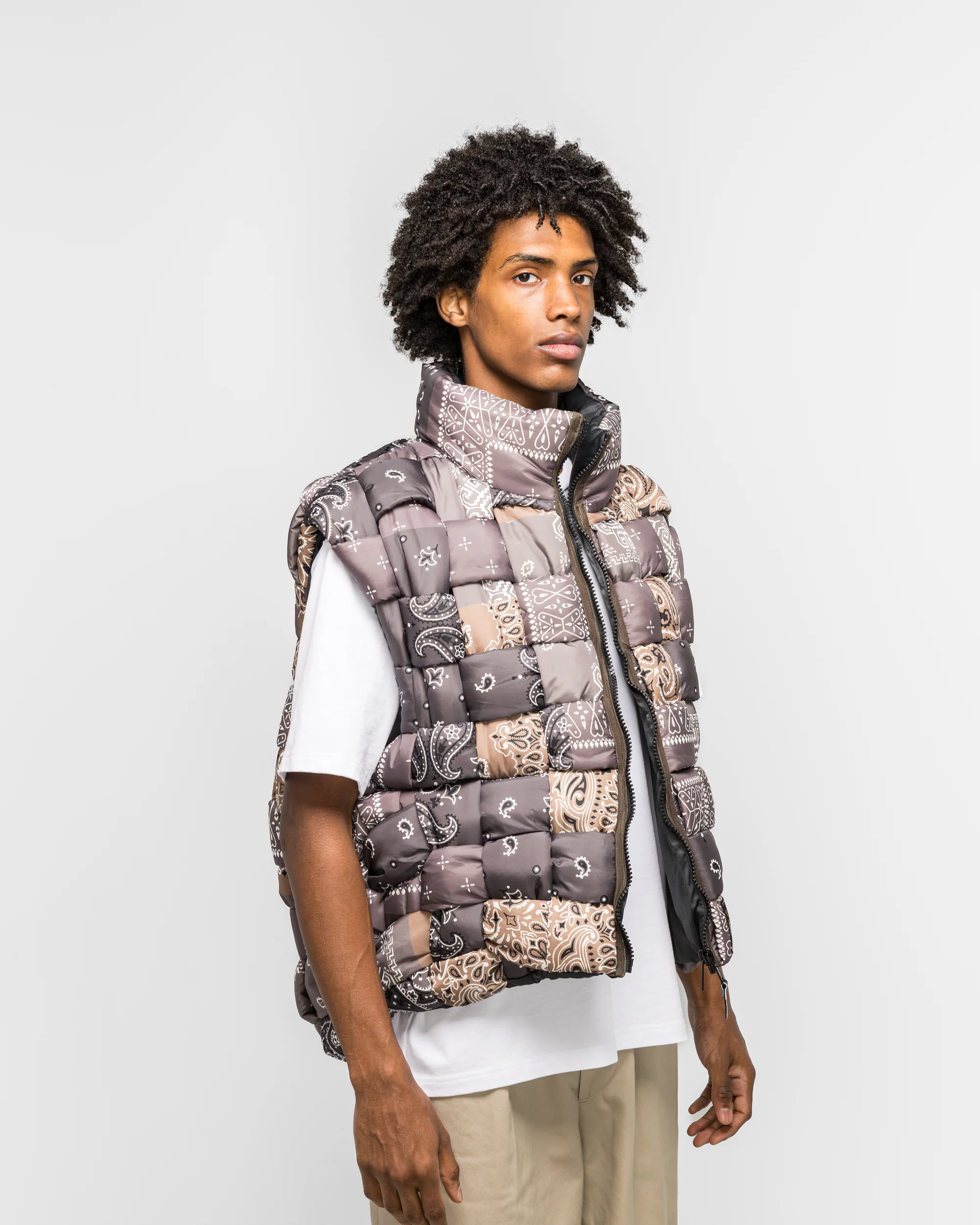 Bandanna Nylon KEEL Weaving Vest - Brown - Image 3