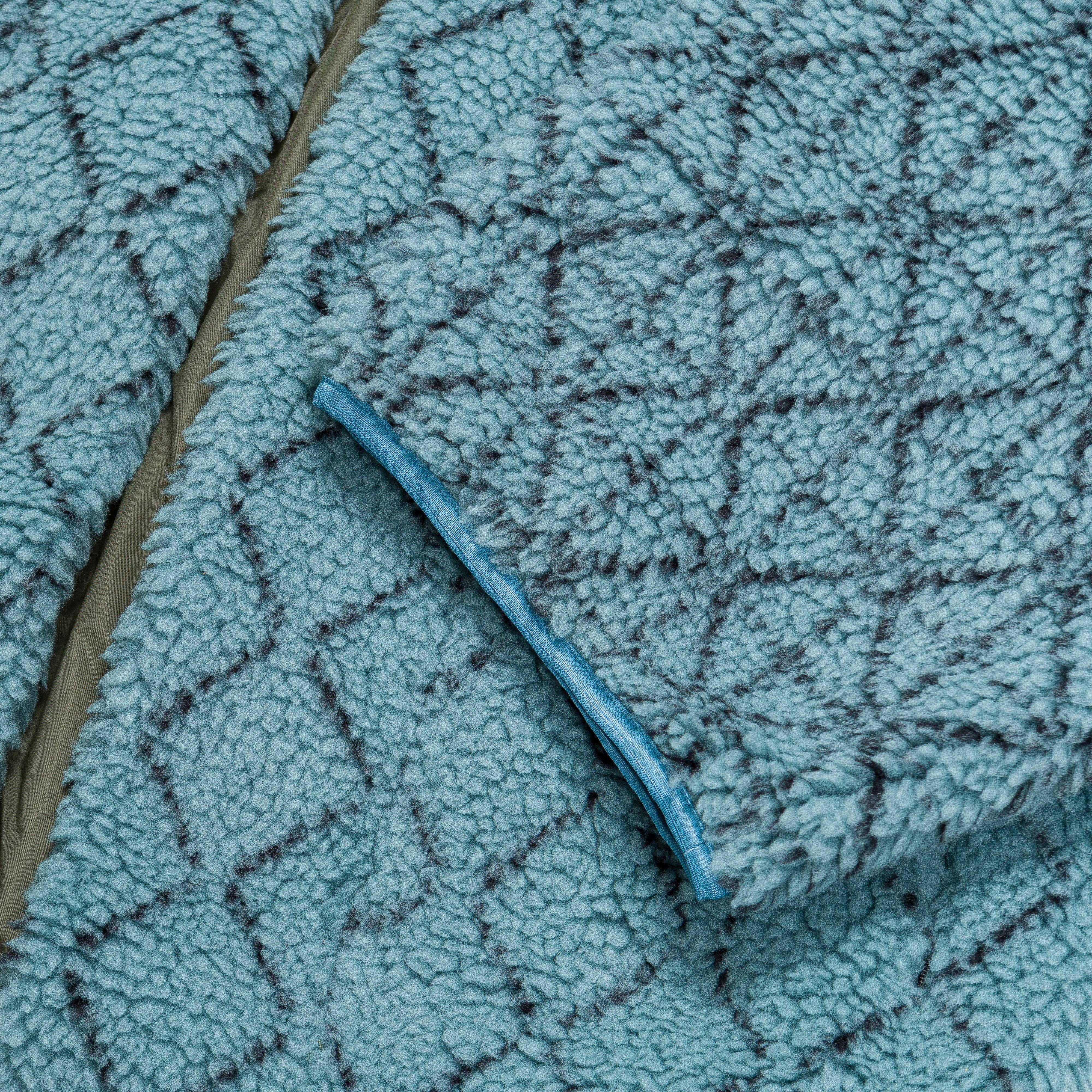 DO-GI SASHIKO Boa Fleece KESA JACKET - Blue - Image 3