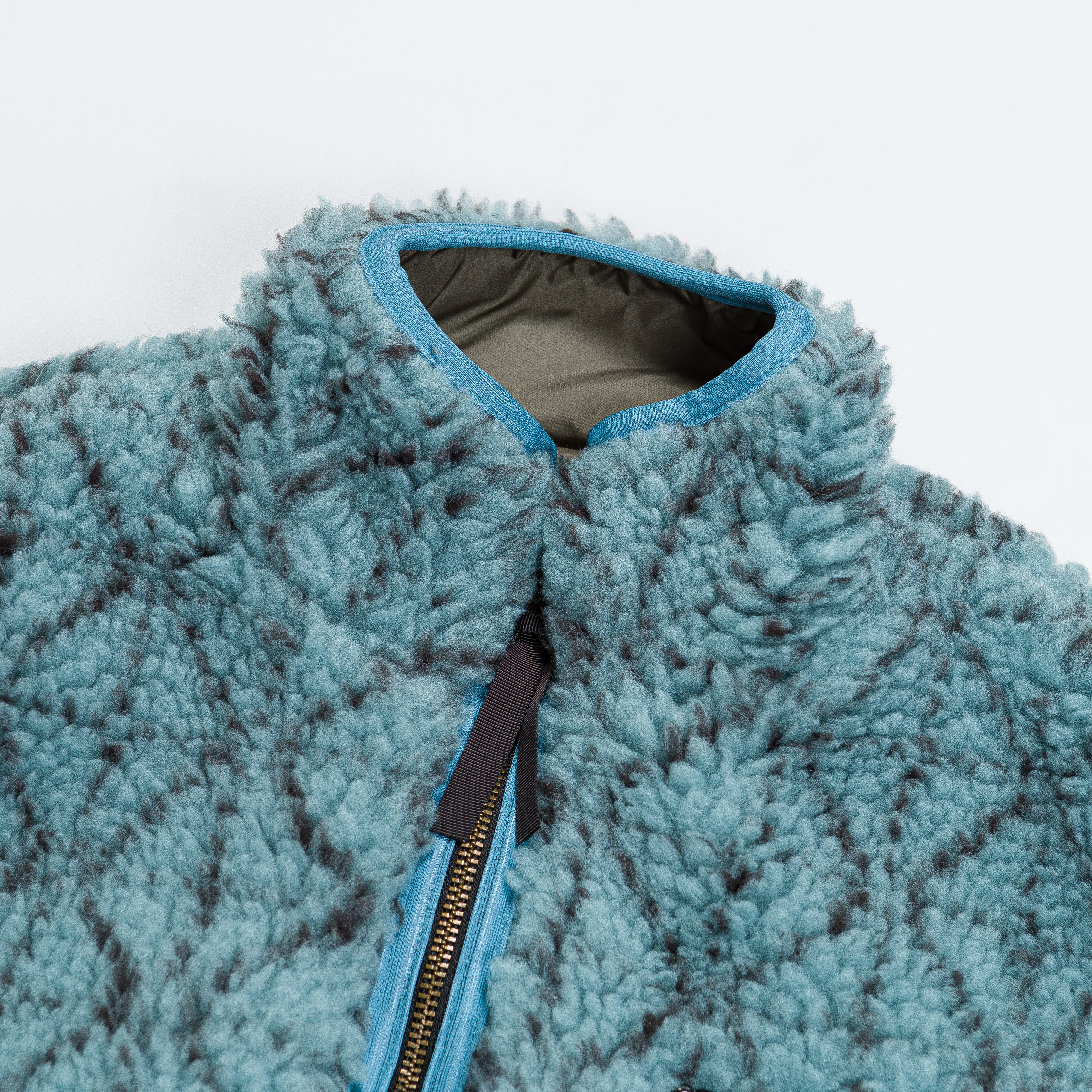 DO-GI SASHIKO Boa Fleece Reversible Vest - Blue - Image 3