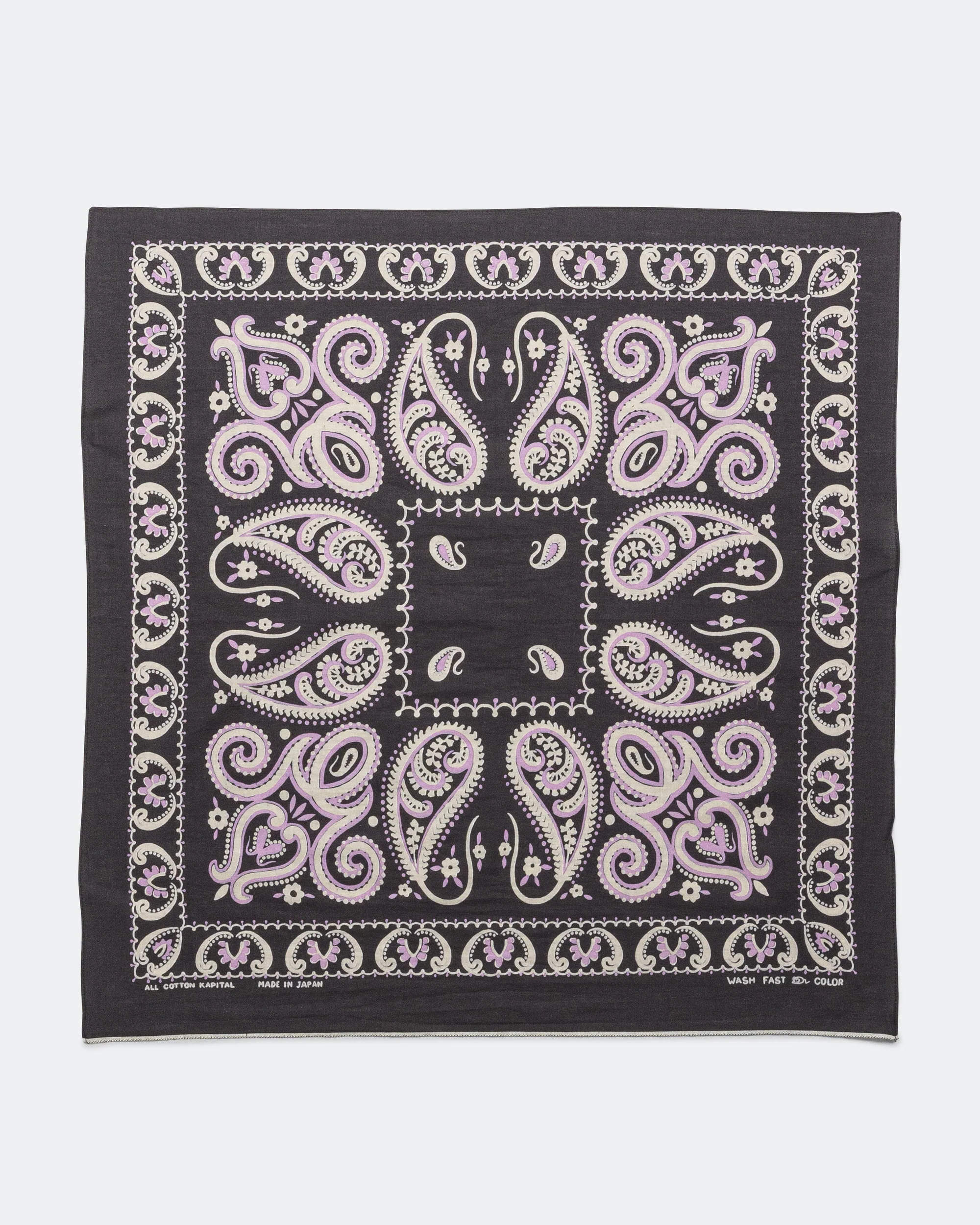 Fastcolor Selvedge Bandanna (SAMBO Paisley) 20x20 - Black