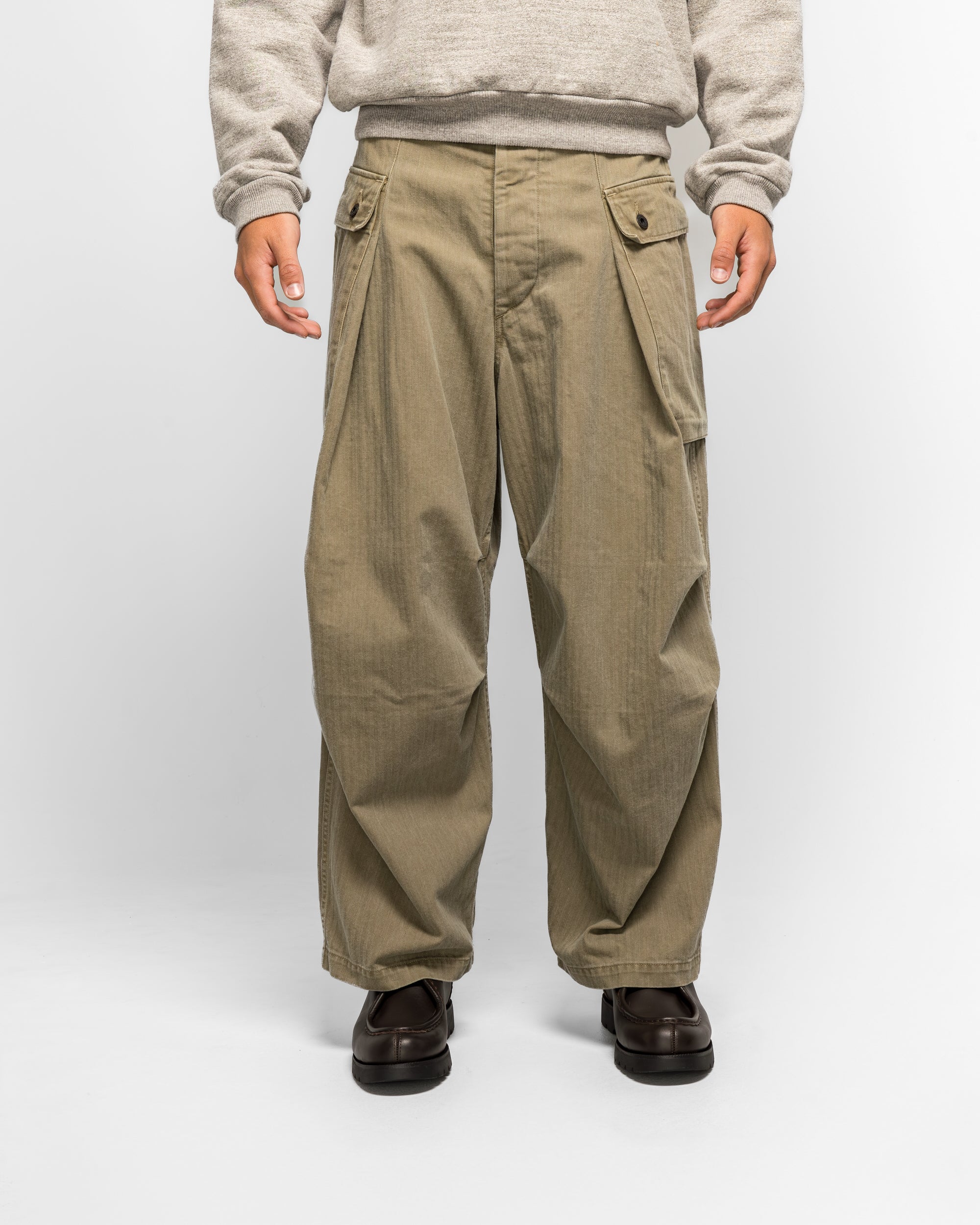 Herringbone JUMBO MONKEY Pants - Khaki - Image 2