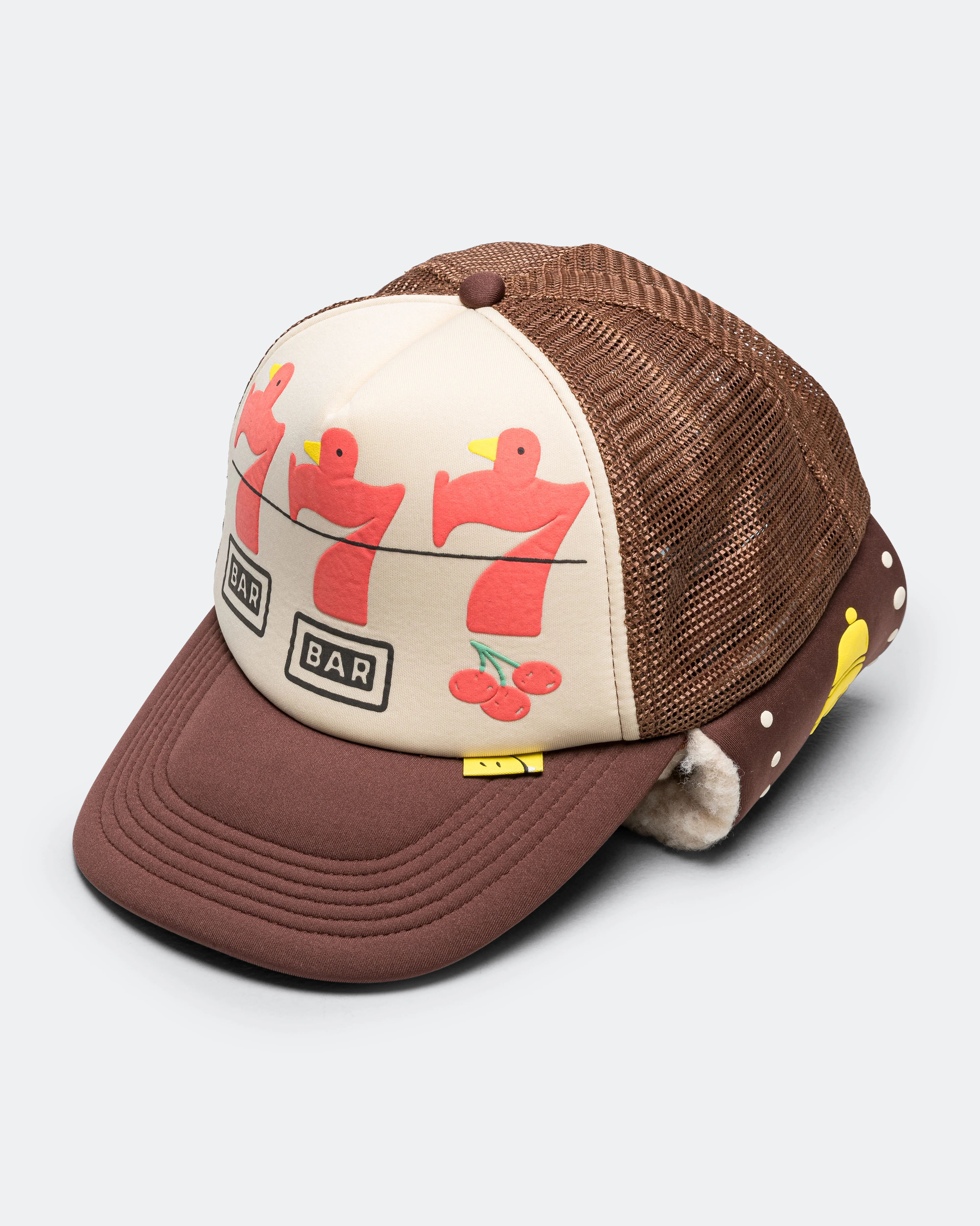 Lucky Bird LUMBER Trucker Cap - Ecru/Brown