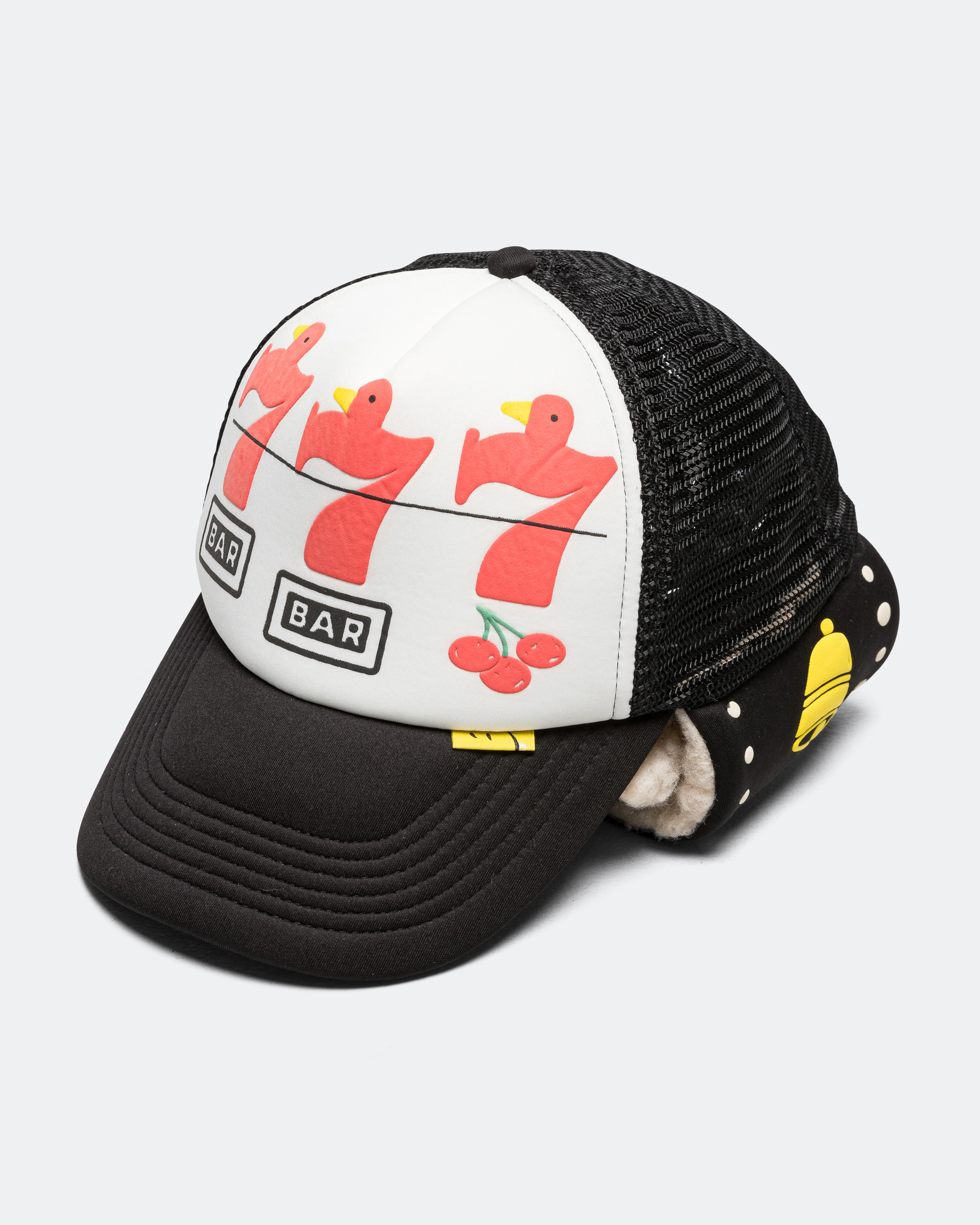 Lucky Bird LUMBER Trucker Cap - White/Black