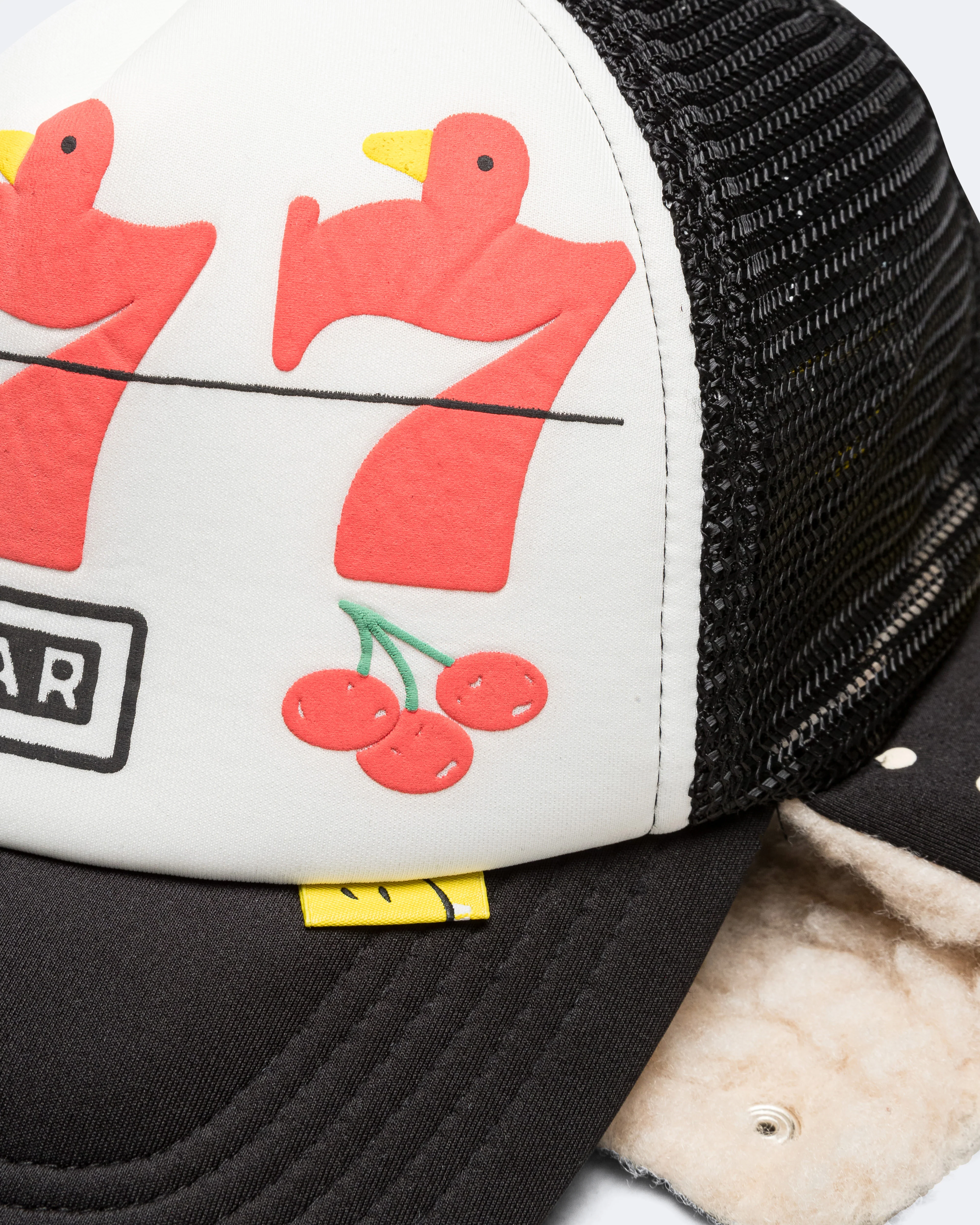 Lucky Bird LUMBER Trucker Cap - White/Black - Image 5