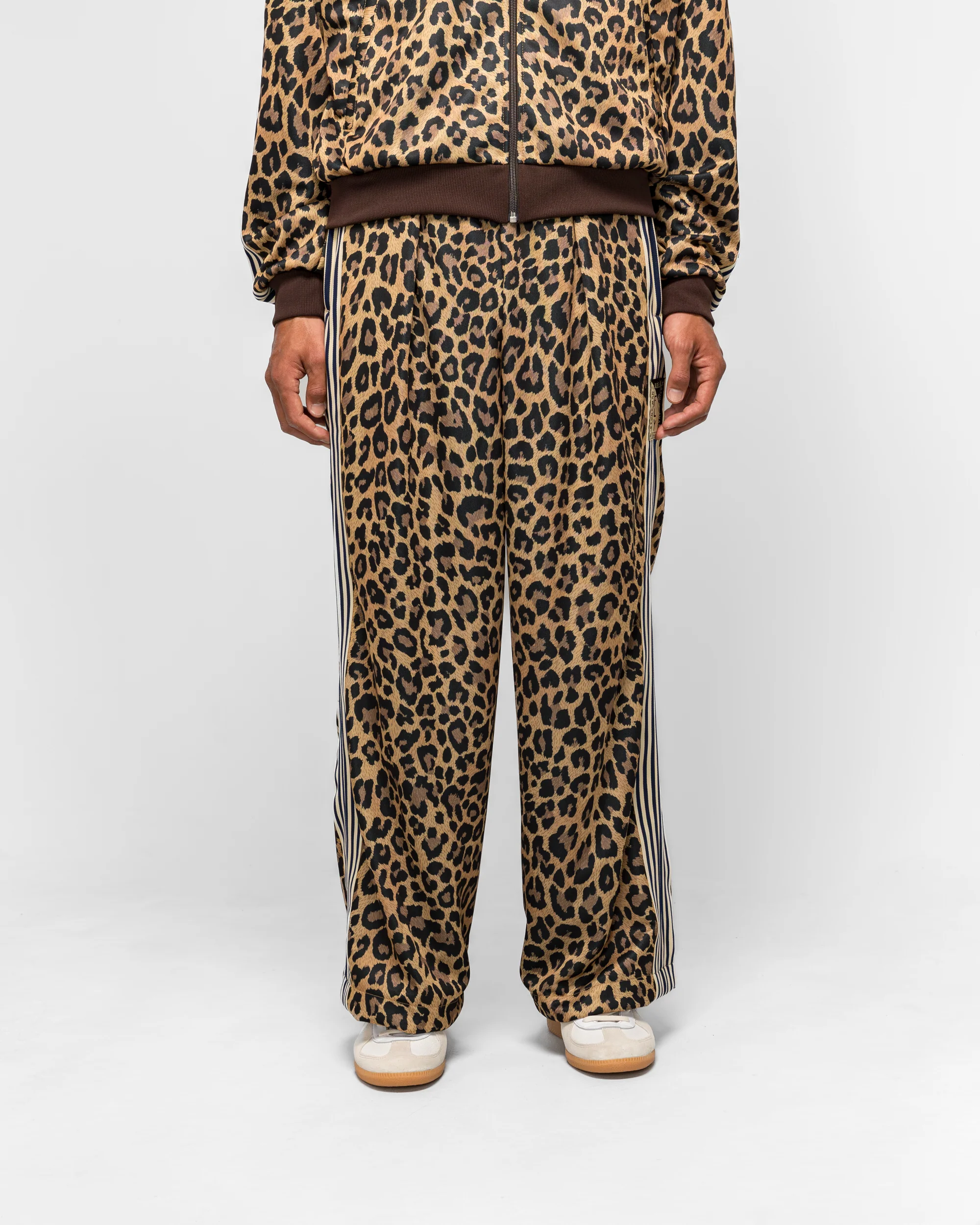 Smooth Jersey Leopard STANTMAN & WOMAN Baggy Track Pants - Brown - Image 2